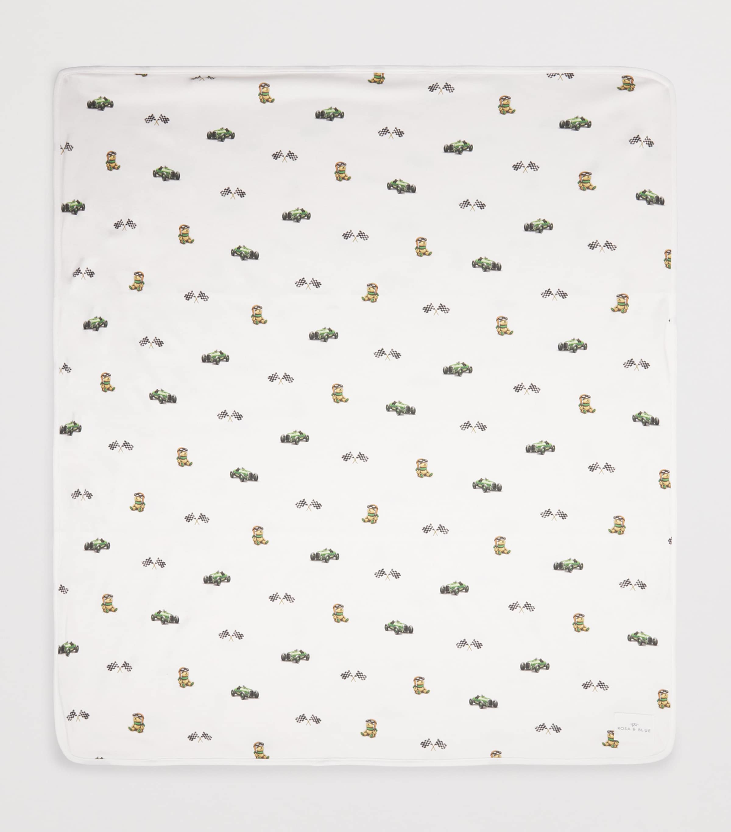 Rosa & Blue Bamboo-Organic Cotton Bear Baby Blanket Harrods Excl Image 2