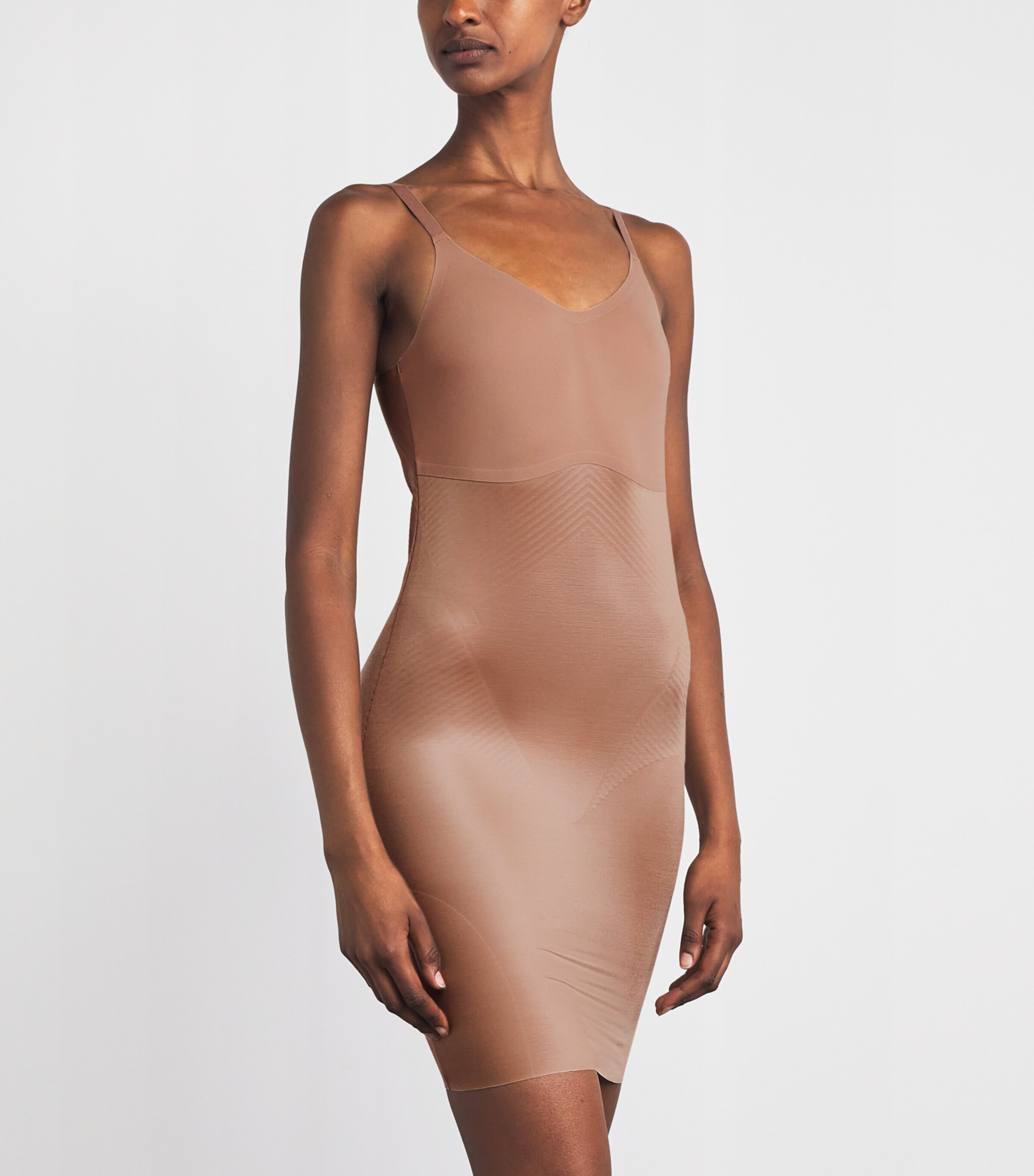 SPANX Womens SPANXThinstincts 2.0 Shaping Slip Dress Café Au Lait Image 2