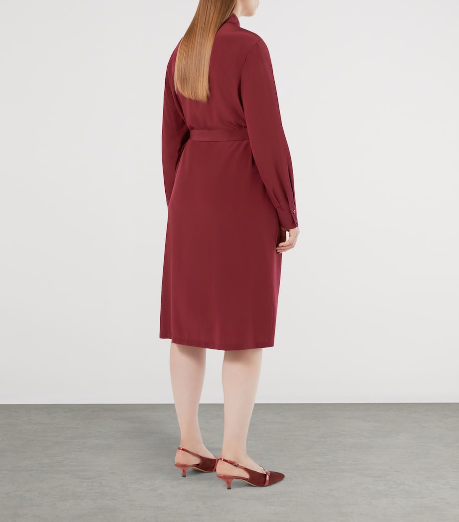 Silk Nuccia Shirt Midi Dress BORDEAUX Image 3