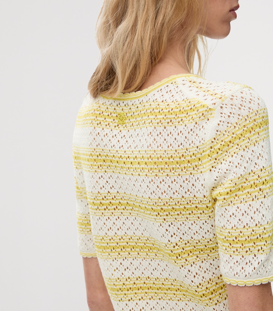 LOEWE Womens x Paula's Ibiza Stripe Short-Sleeve Sweater White/yellow Image 5