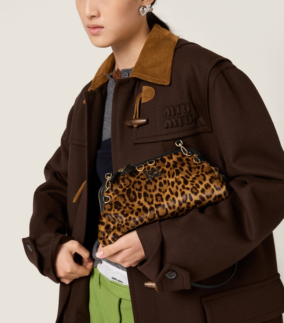 Calf Hair Leopard Clutch Bag F0151 Image 5