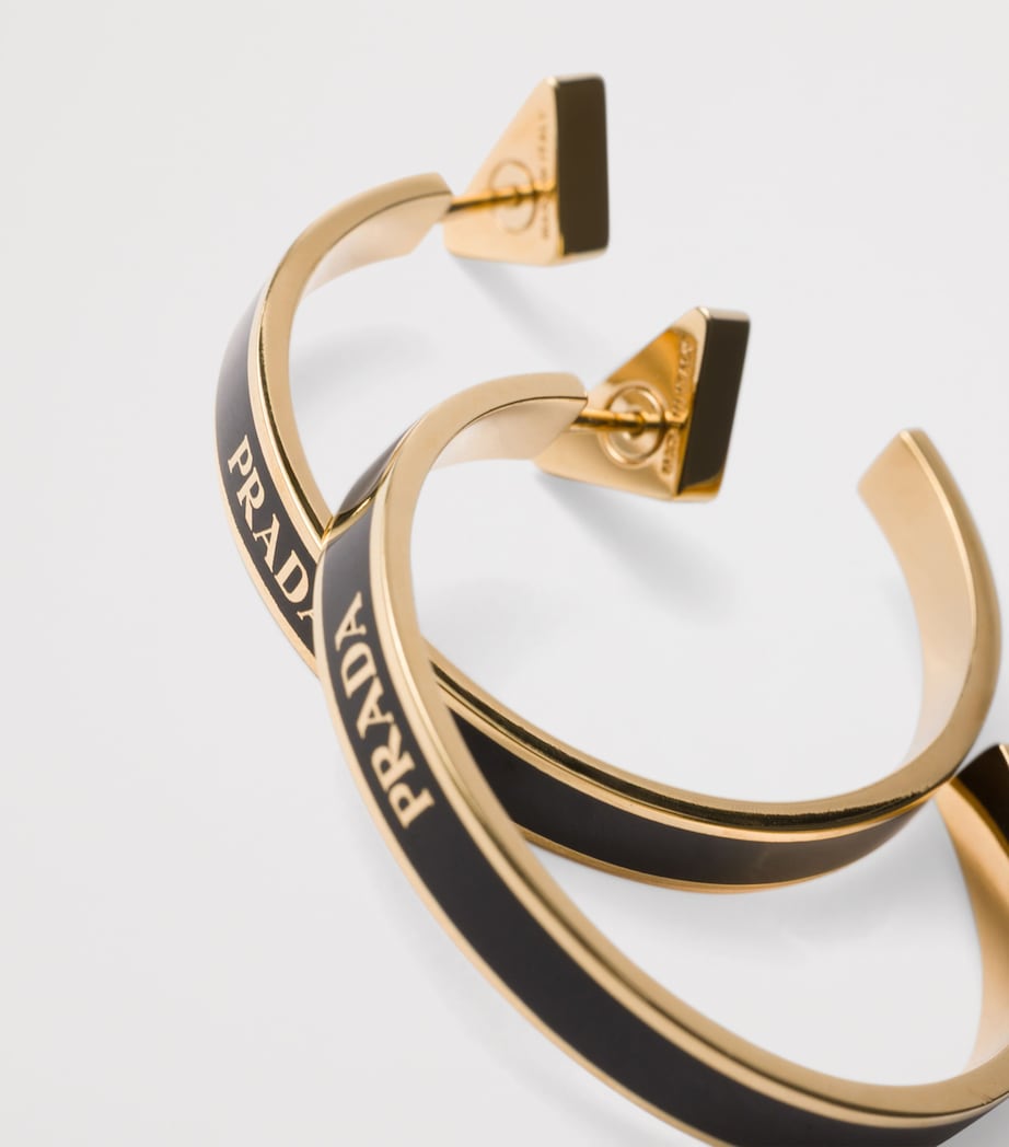 Enamel Logo Hoop Earrings F0J05 Image 3