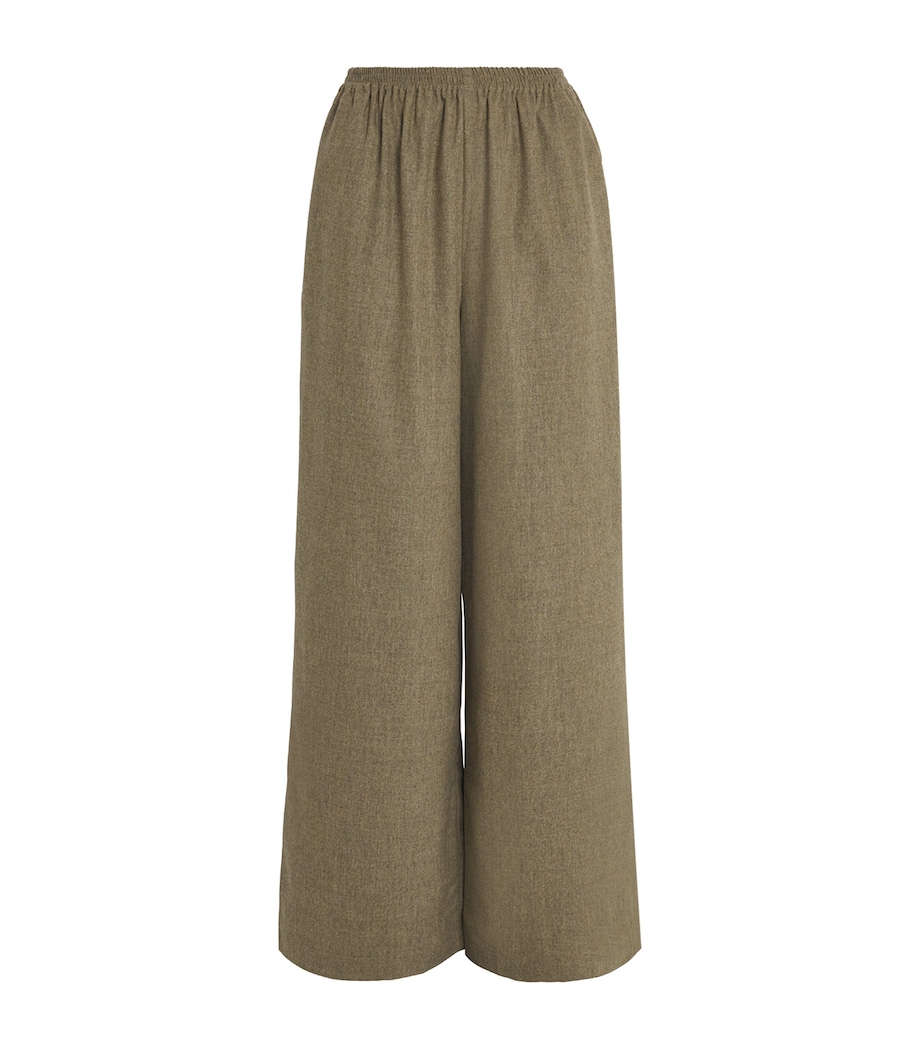 Cashmere-Wool Wide-Leg Trousers GRNSND Image 1