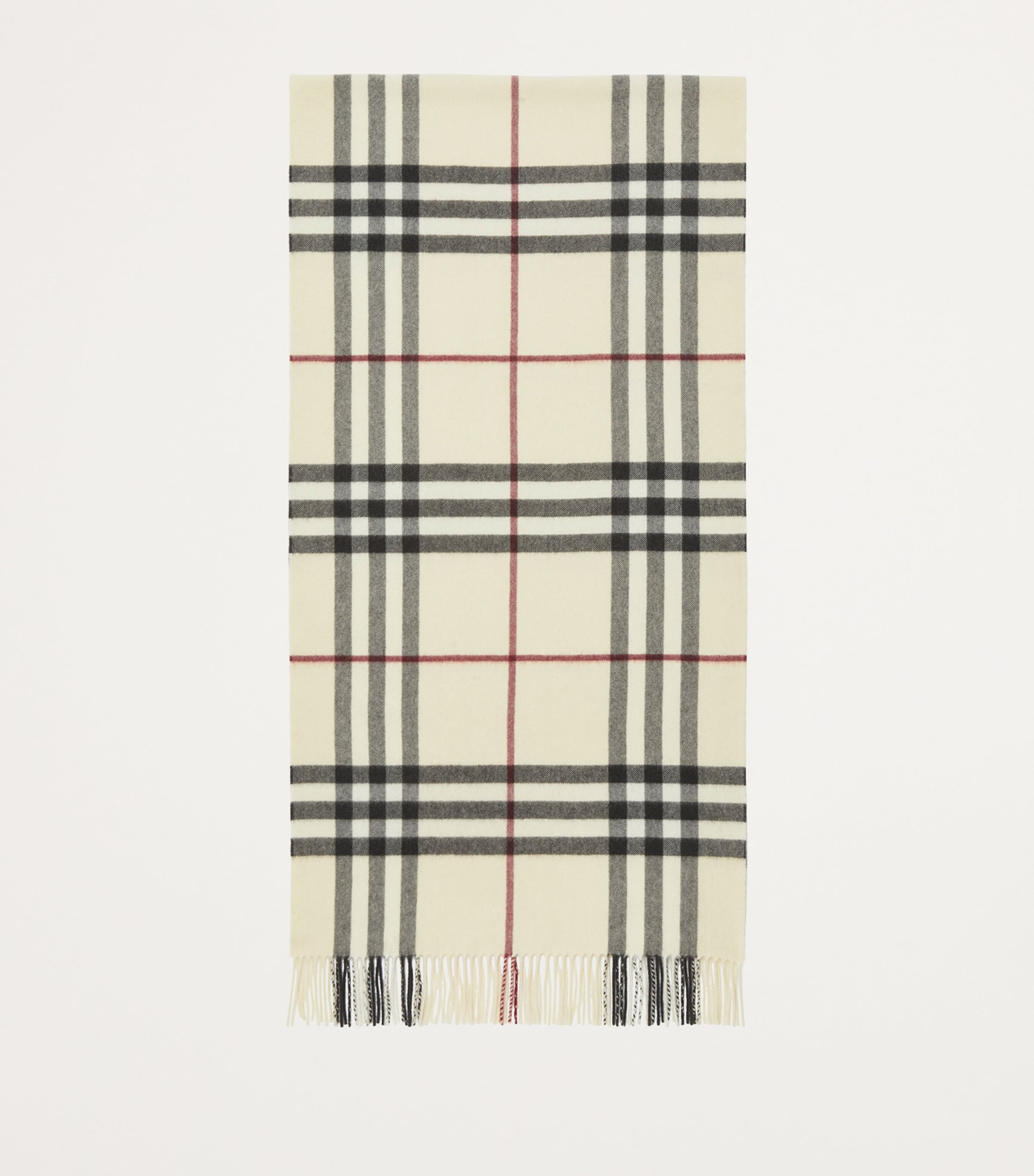 Cashmere Wide Check Scarf STONE Image 2