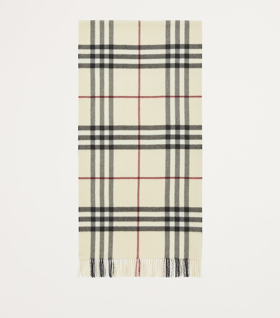 Cashmere Wide Check Scarf STONE Image 2