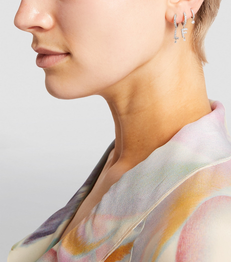 White Gold and Diamond Danae Single Earring WHITE GOLD Image 5