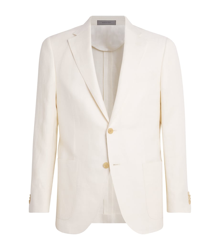 Linen-Virgin Wool Blazer 73 NATURAL/WHITE Image 1