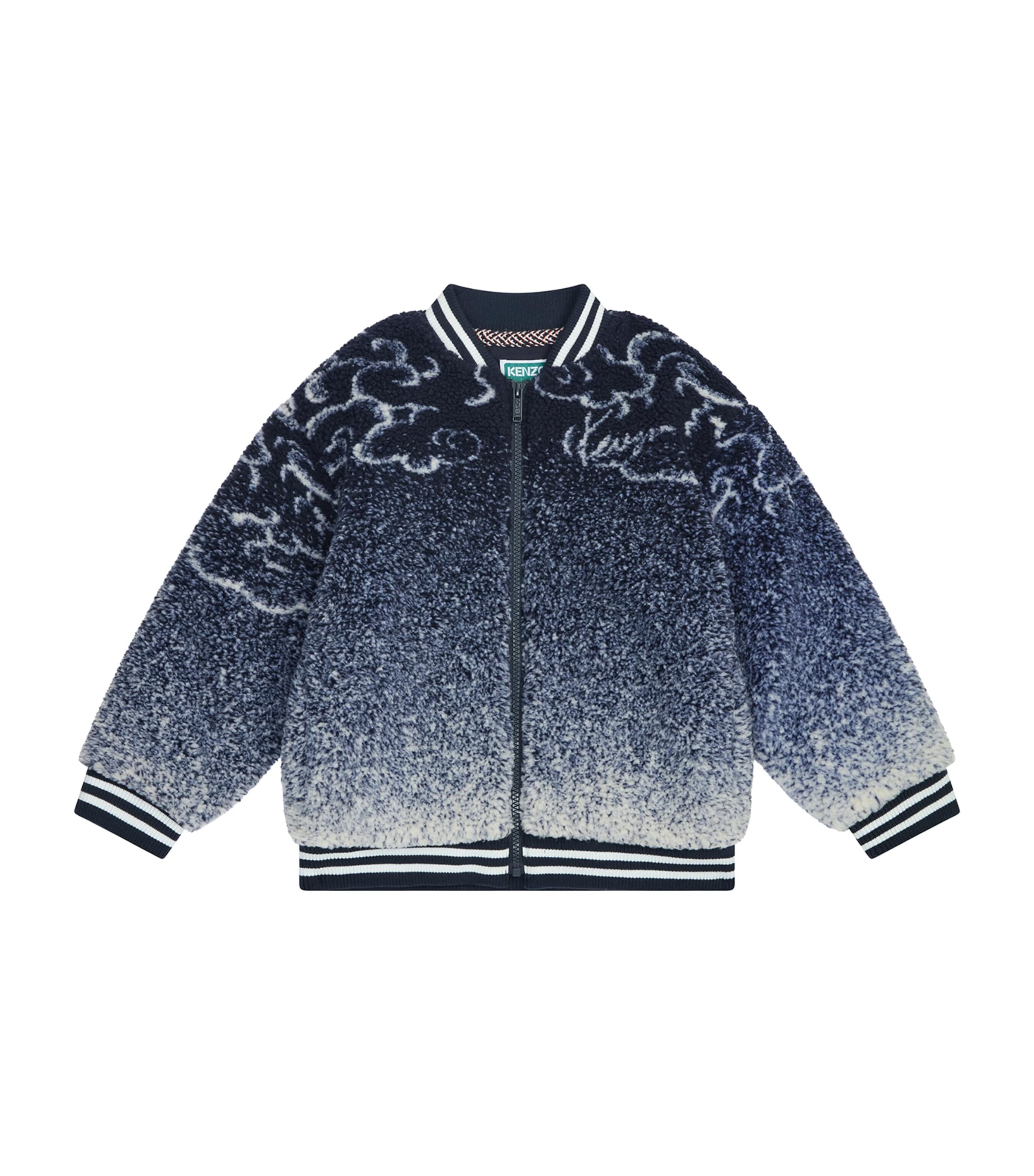 Kenzo Tiger Cloud Print Bomber Jacket In Blue