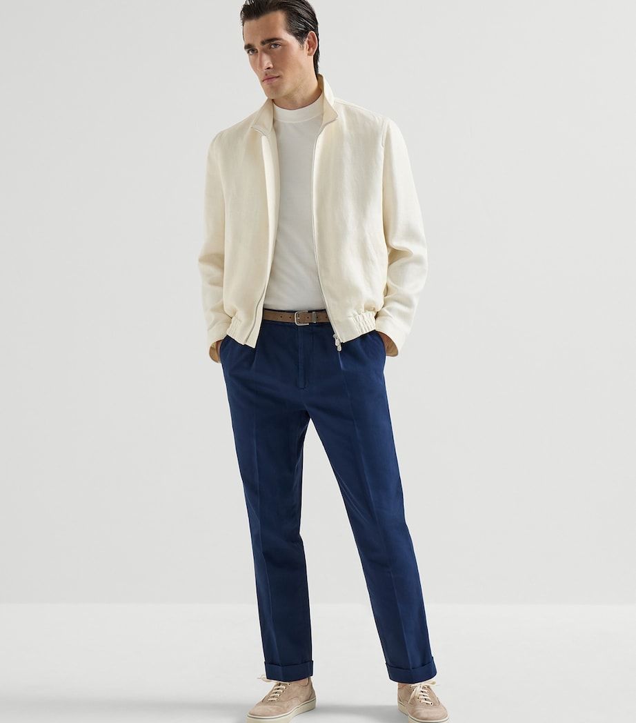 Brunello Cucinelli Mens Cotton Pleated Trousers Image 3