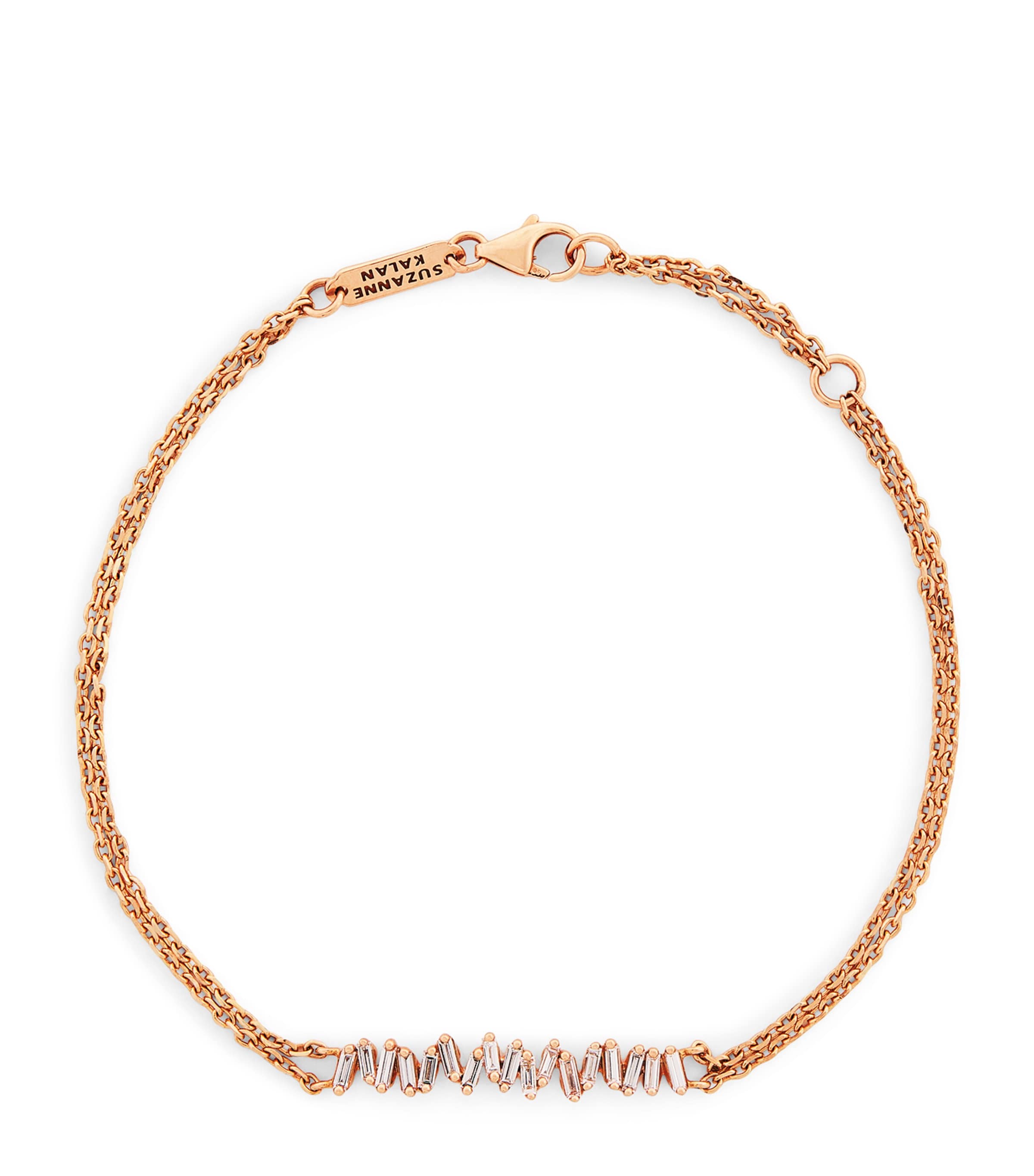 Suzanne Kalan Rose Gold And Diamond Classic Bar Bracelet In Rose Gold