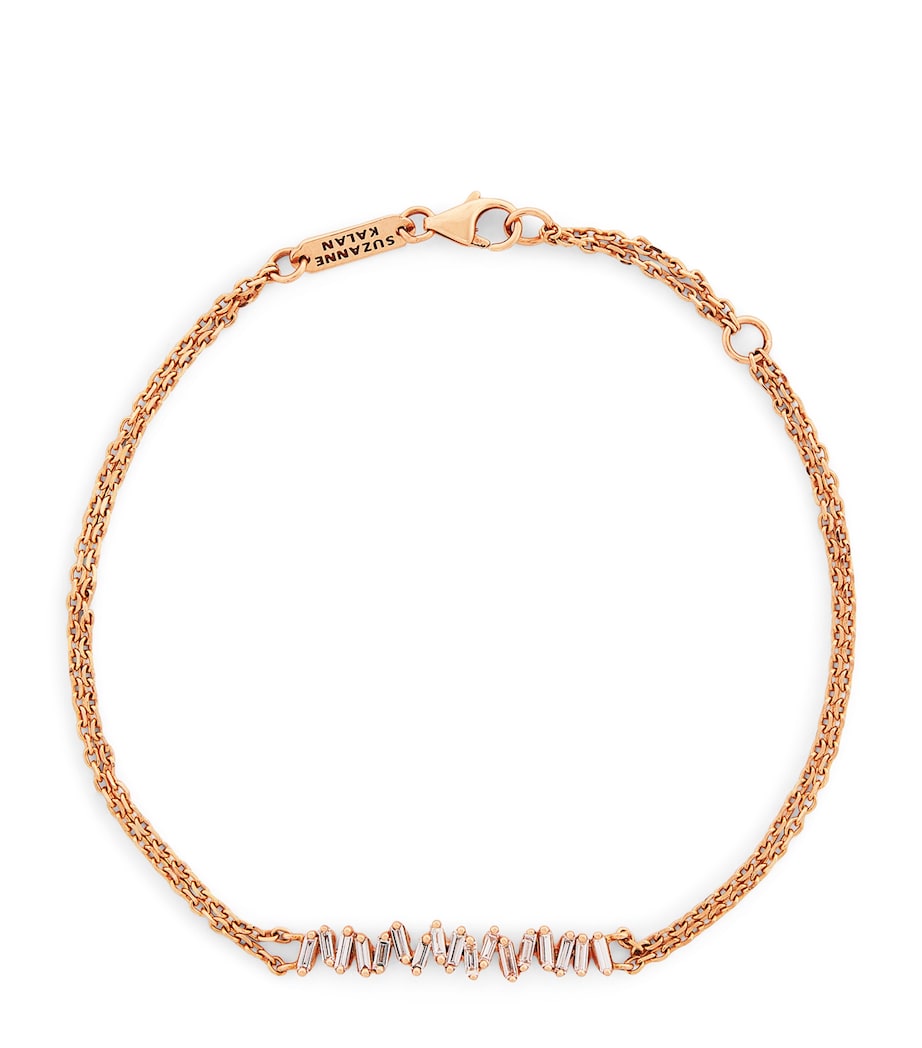 Rose Gold and Diamond Classic Bar Bracelet 18K RG/WD Image 1