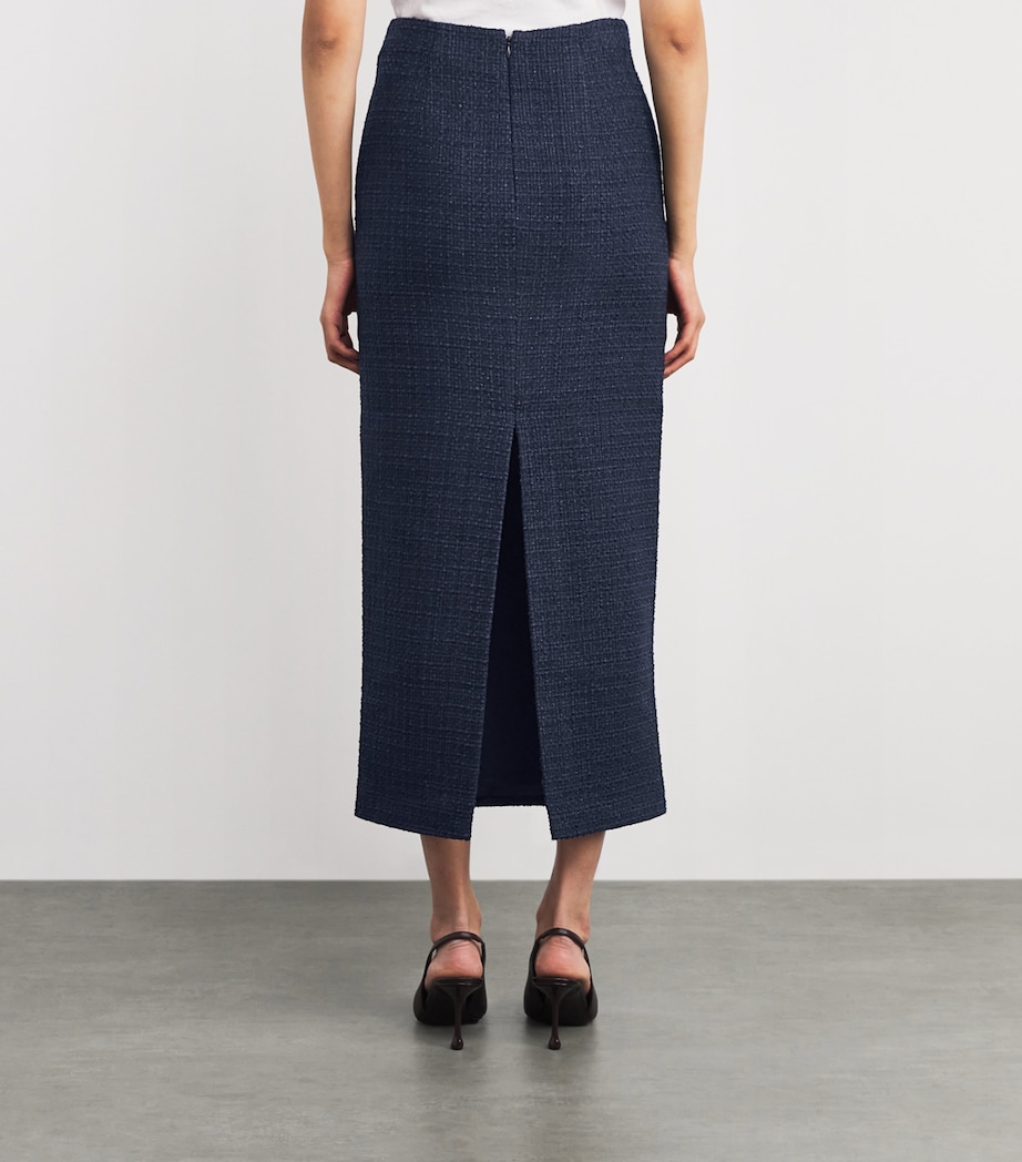 Bouclé Midi Skirt NAVY Image 4