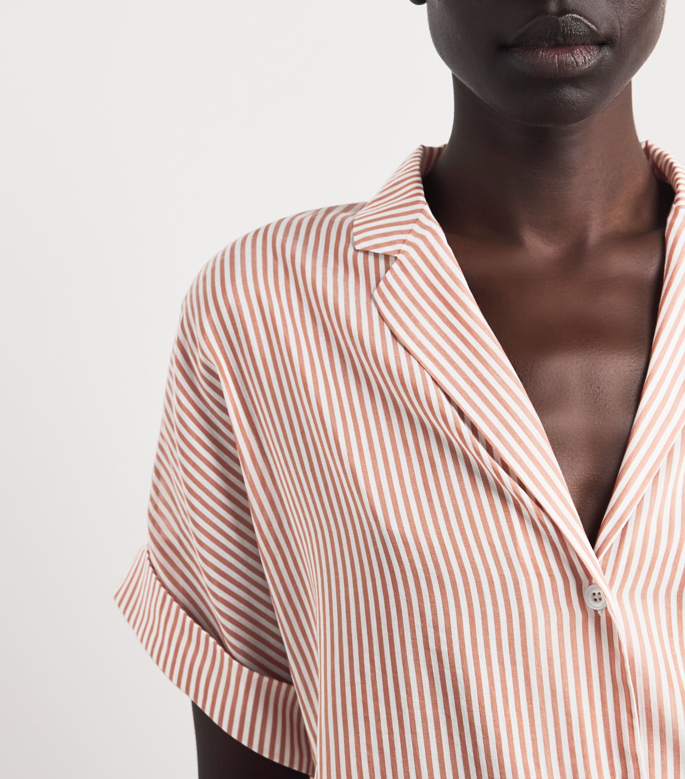 Eleventy Womens Cotton-Silk Striped Shirt Lampone Image 3