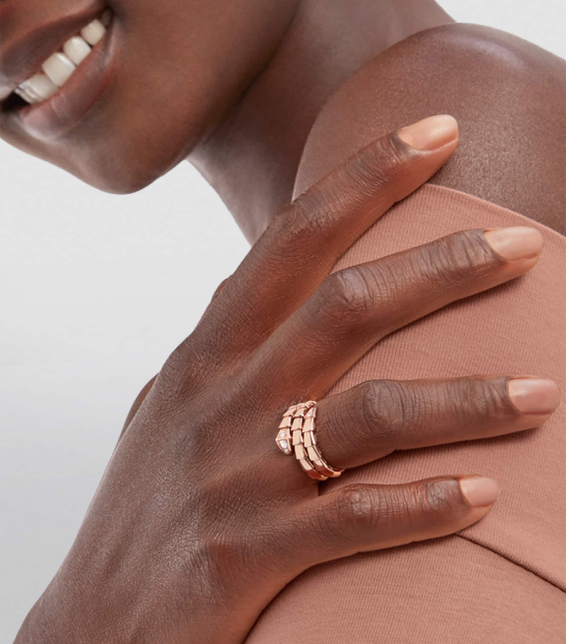 Rose Gold and Diamond Serpenti Viper Ring PINK GOLD Image 5