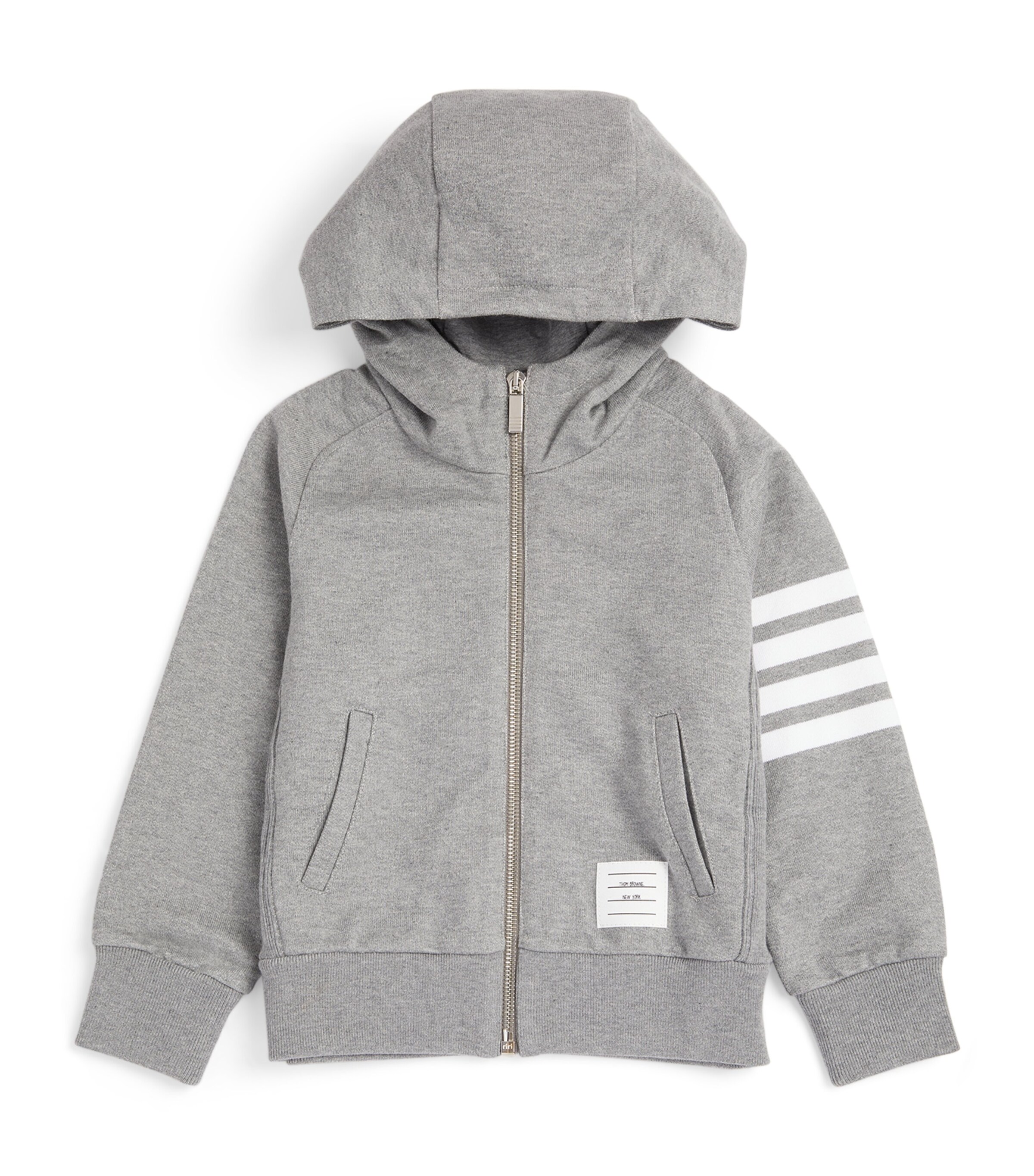 Thom Browne Kids 4-Bar Zip-Up Hoodie (2-12 Years) | Girls Clothing | Sweatshirts & Hoodies | Designers | Thom Browne