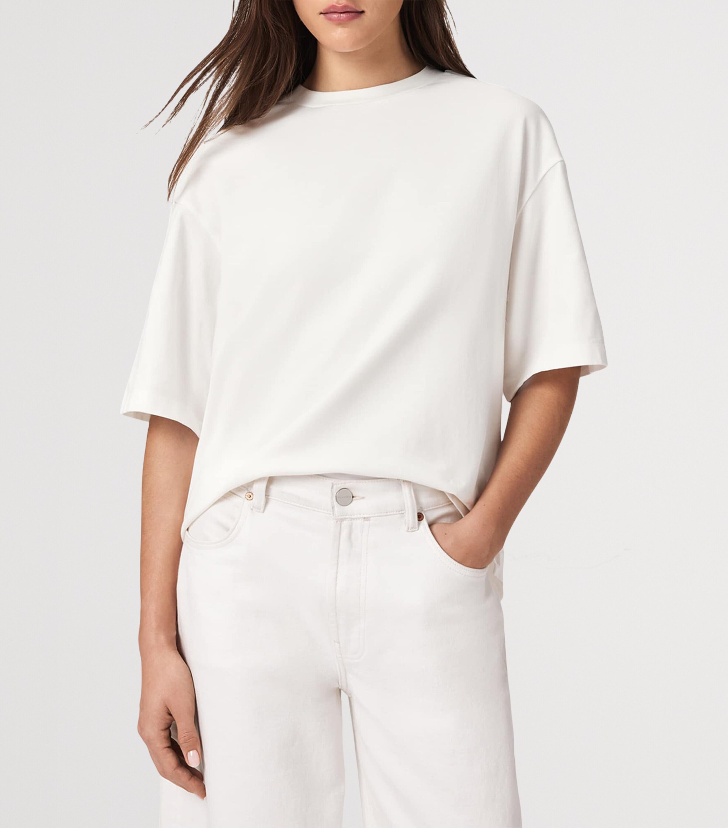 Organic Cotton Embroidered Amelie T-Shirt ECRU WHITE Image 5