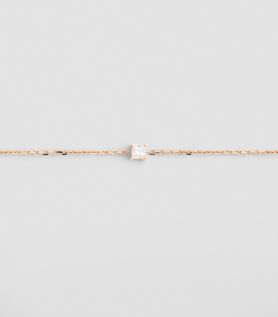 Rose Gold and Diamond Princesse Chain Bracelet RG RED THREAD Image 2