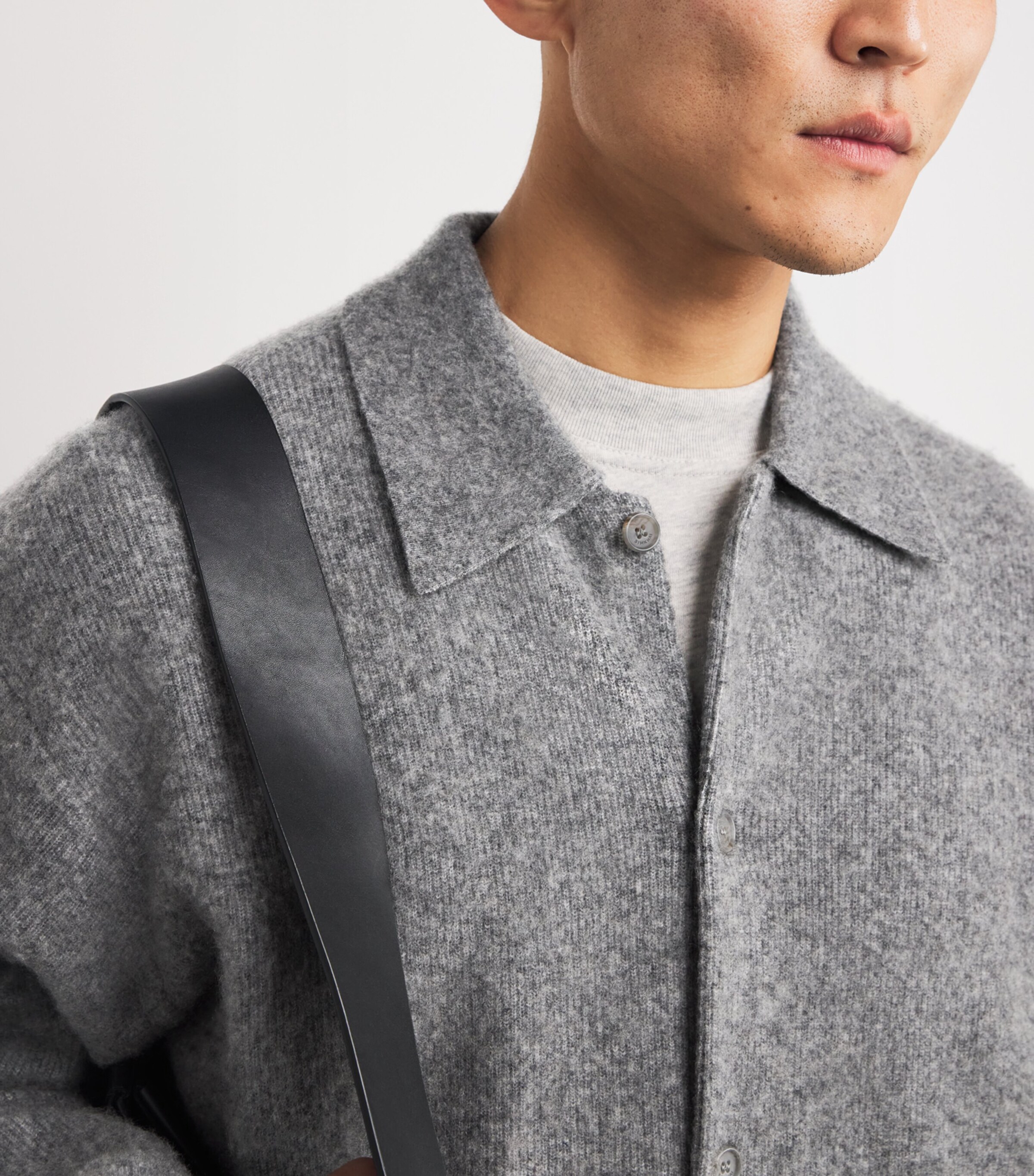 Wool Heathered Cardigan HEATHER GREY Image 6