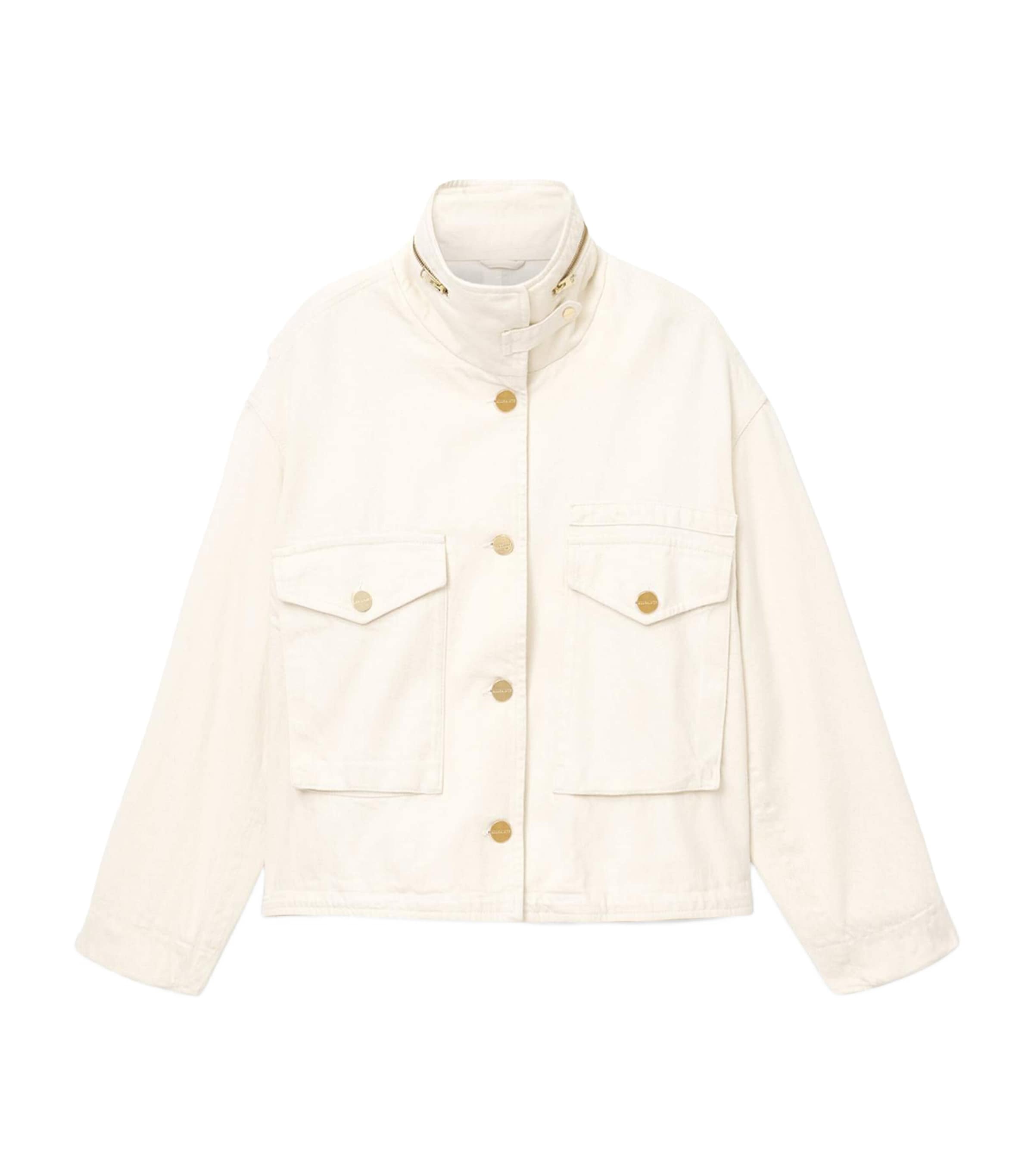 AllSaints Womens Denim Clay Jacket Ecru White Image 1