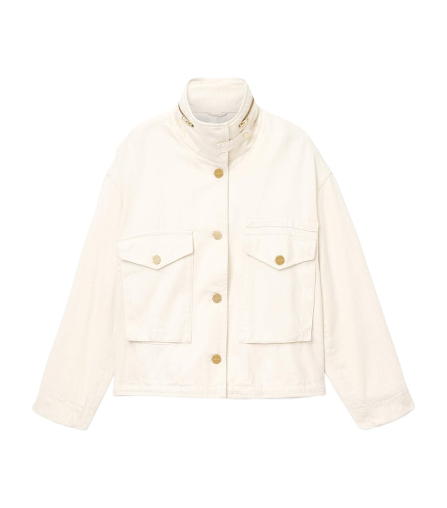AllSaints Womens Denim Clay Jacket Ecru White Image 1