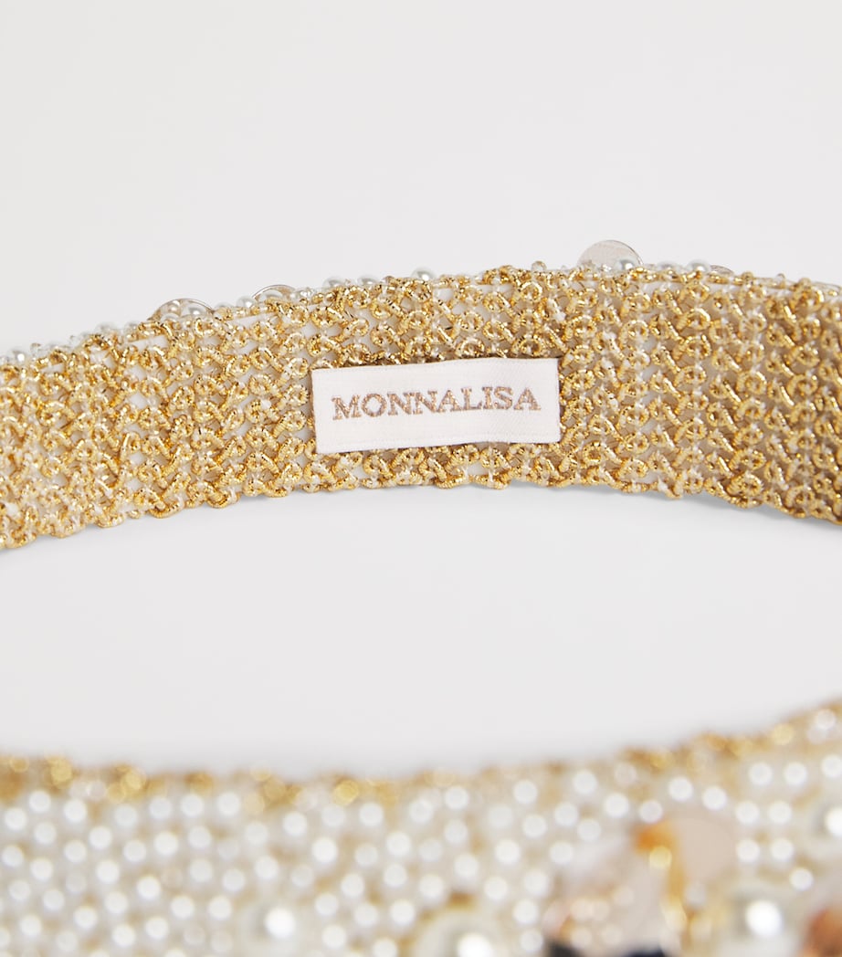 Monnalisa Embellished Headband Cream+gold Image 4
