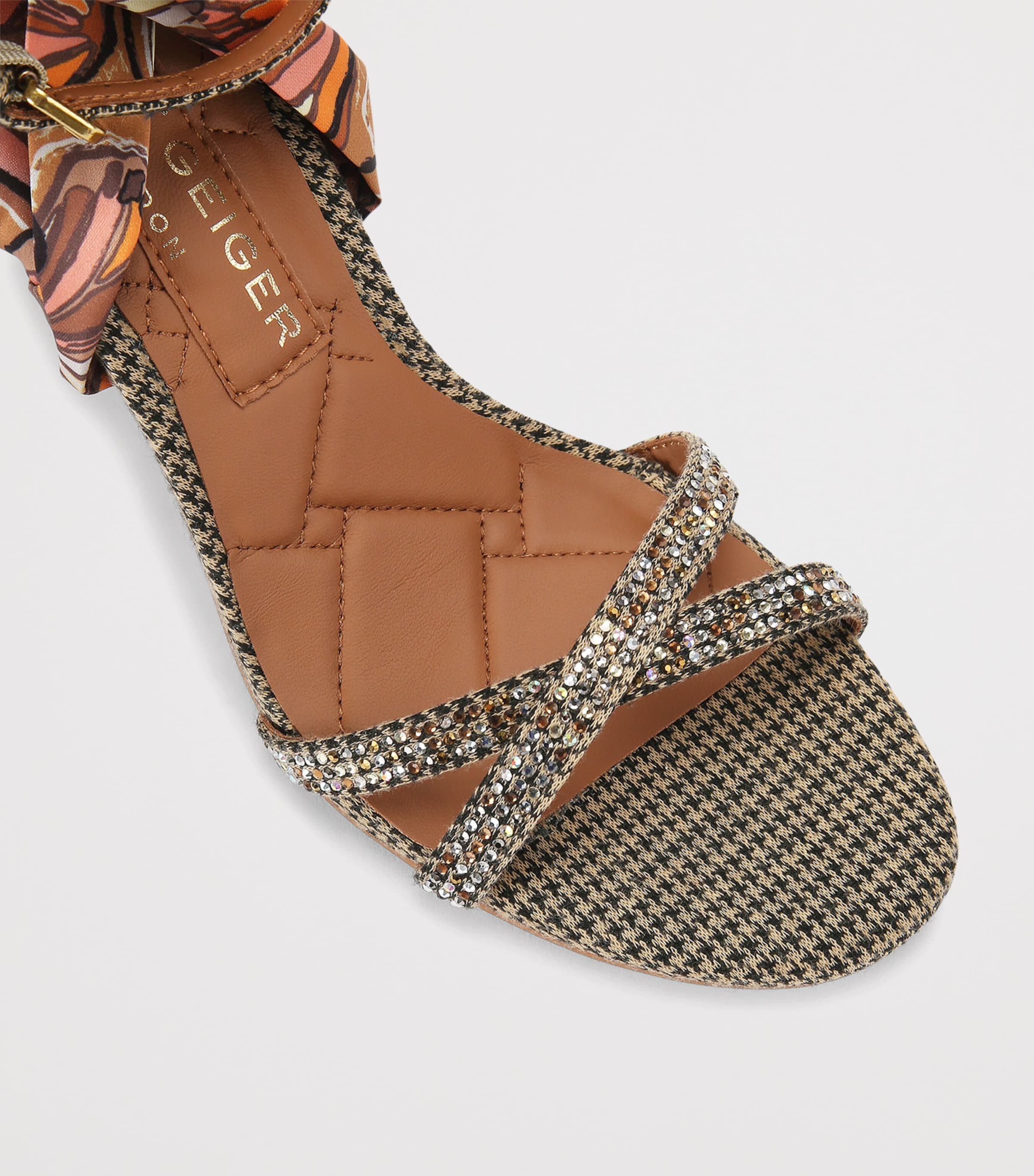 Kurt Geiger London Scarf-Accent Heeled Sandals 85 Brown/oth Image 2