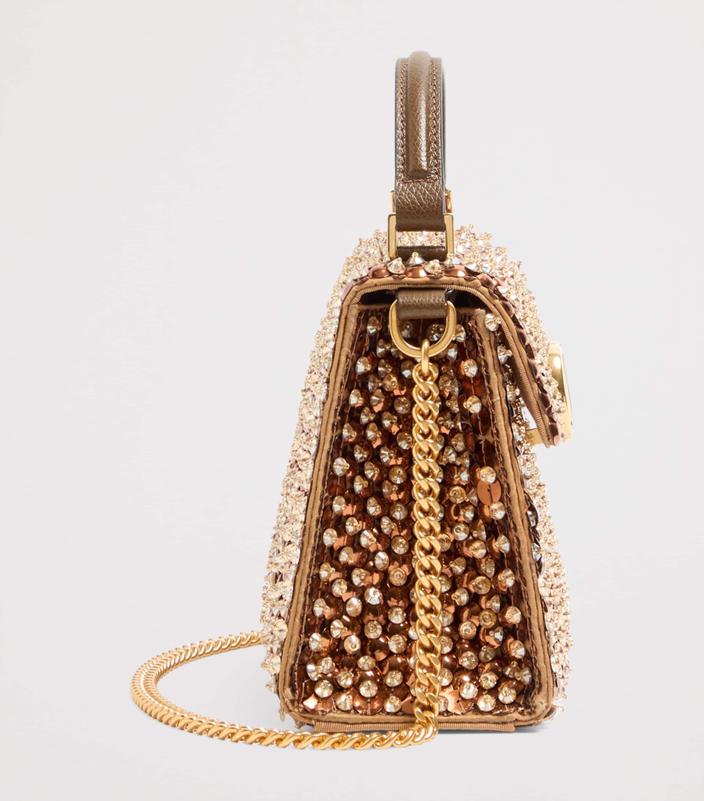 Valentino Garavani Mini Silk Embellished VSLING Top-Handle Bag Image 3