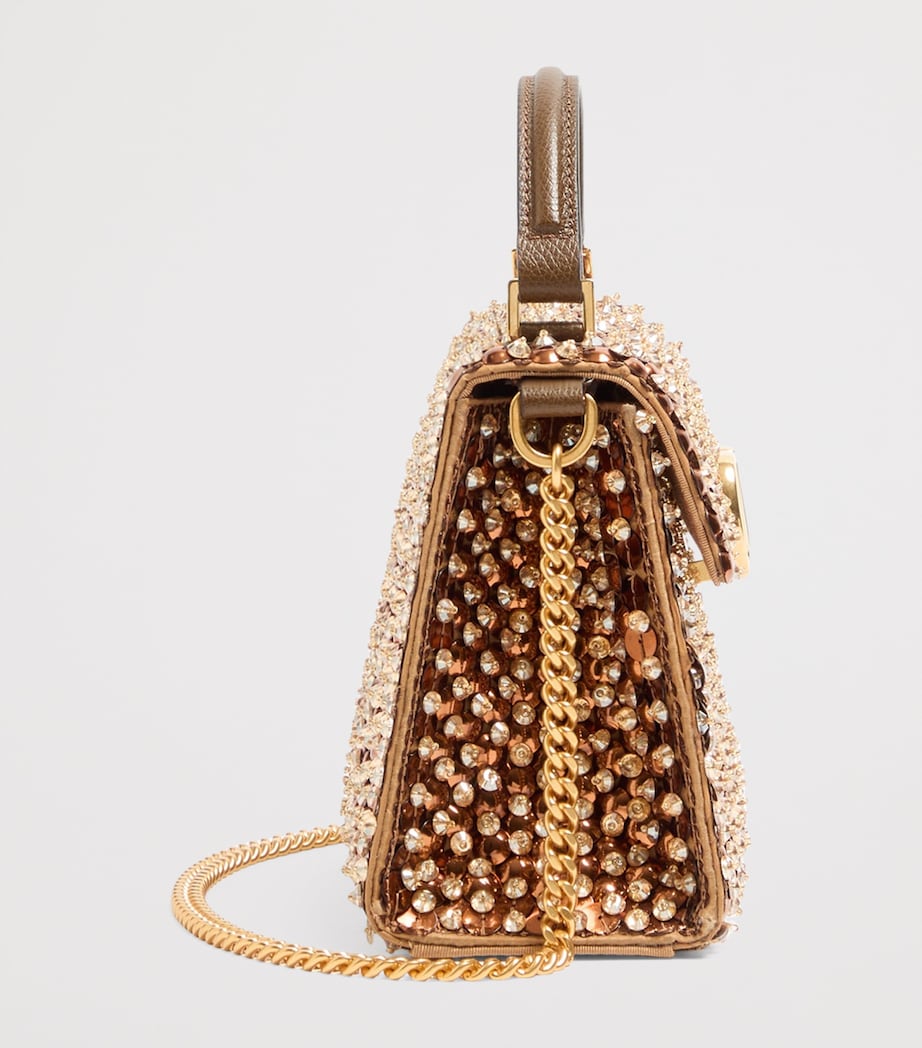 Valentino Garavani Mini Silk Embellished VSLING Top-Handle Bag Image 3