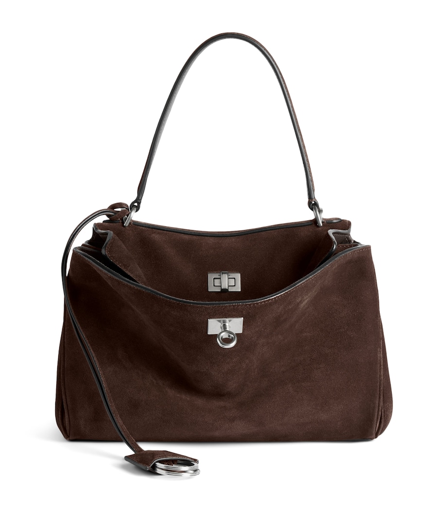 Balenciaga Womens Small Suede Rodeo Top-Handle Bag Image 1