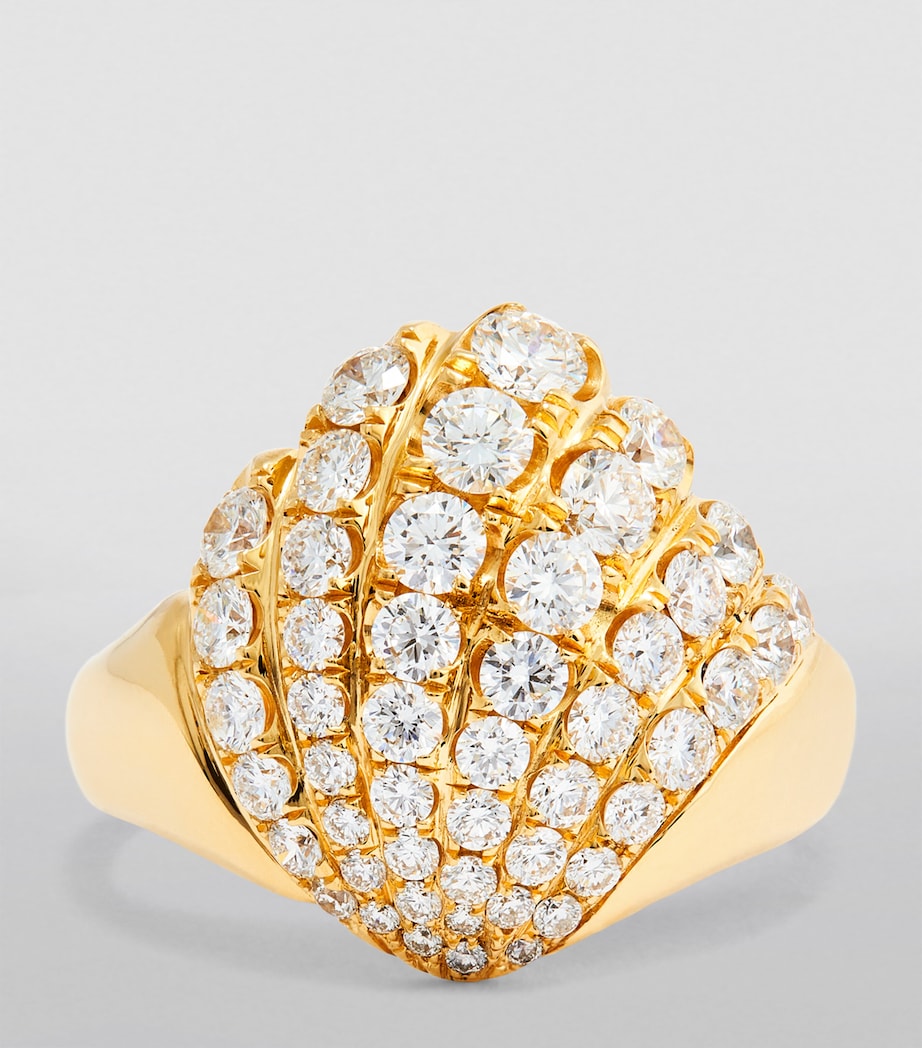 Yellow Gold and Diamond Aurora Shell Ring YELLOW GOLD Image 3