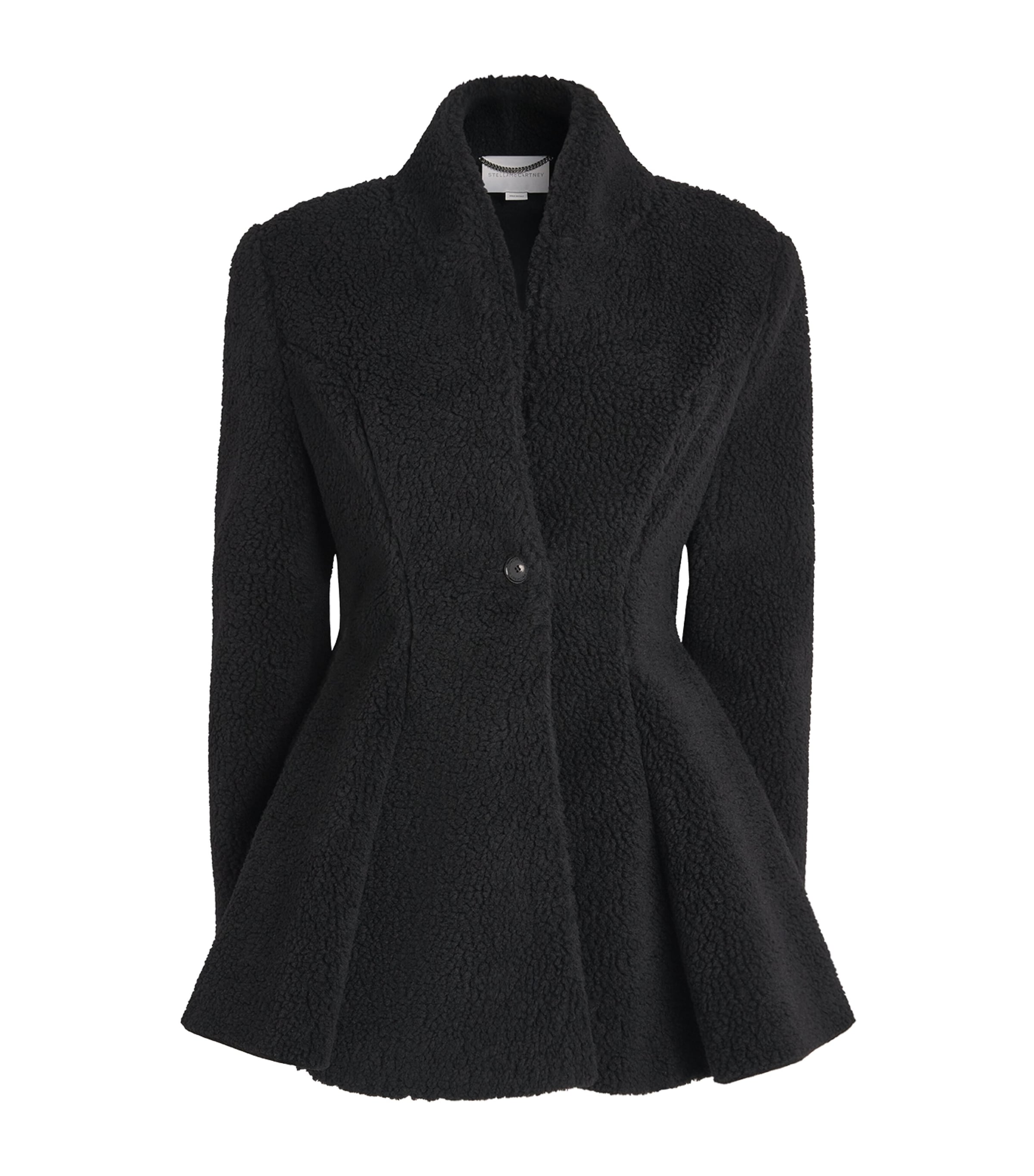 Stella McCartney Womens Plush Peplum Jacket Black Image 1