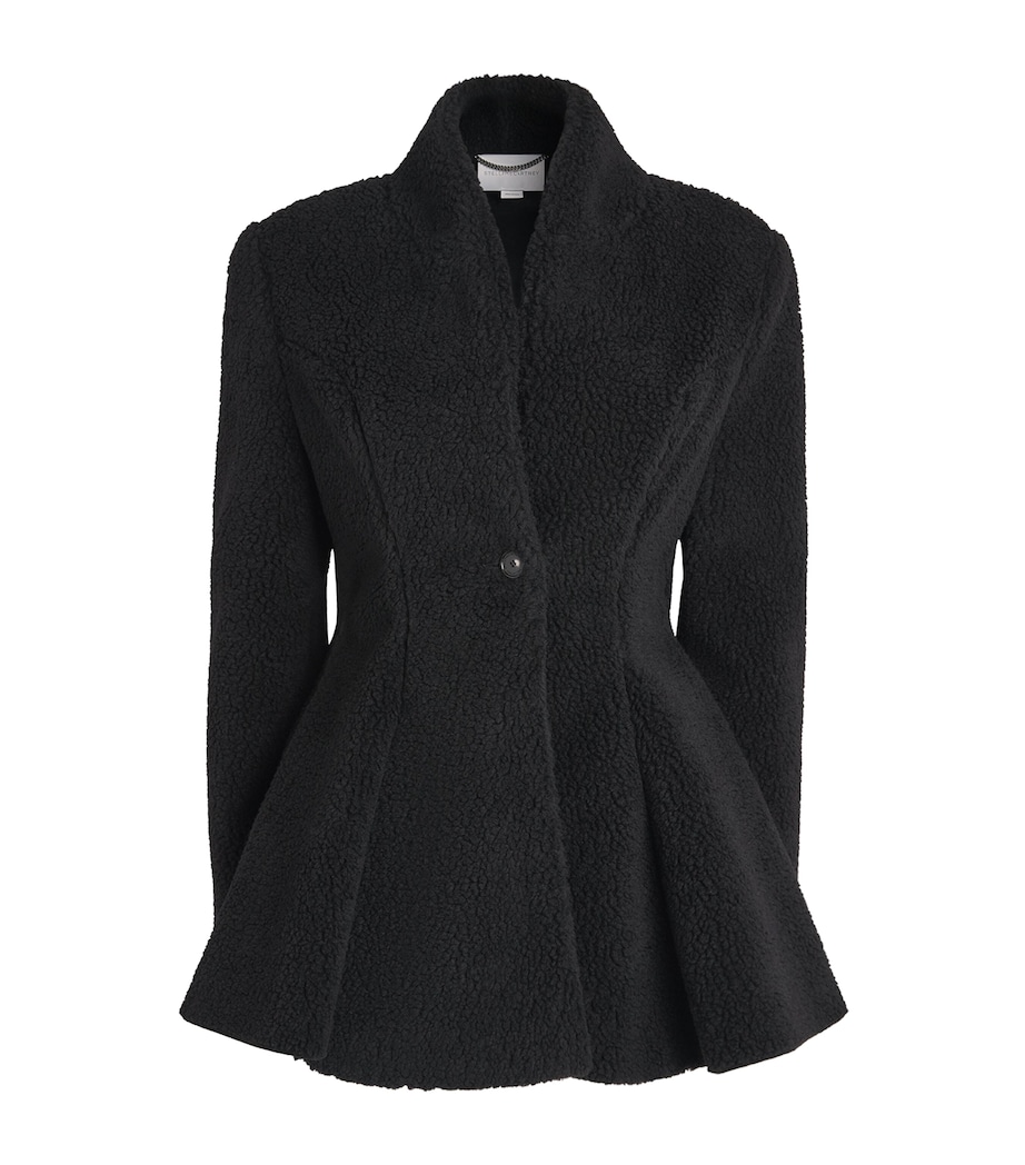 Stella McCartney Womens Plush Peplum Jacket Black Image 1