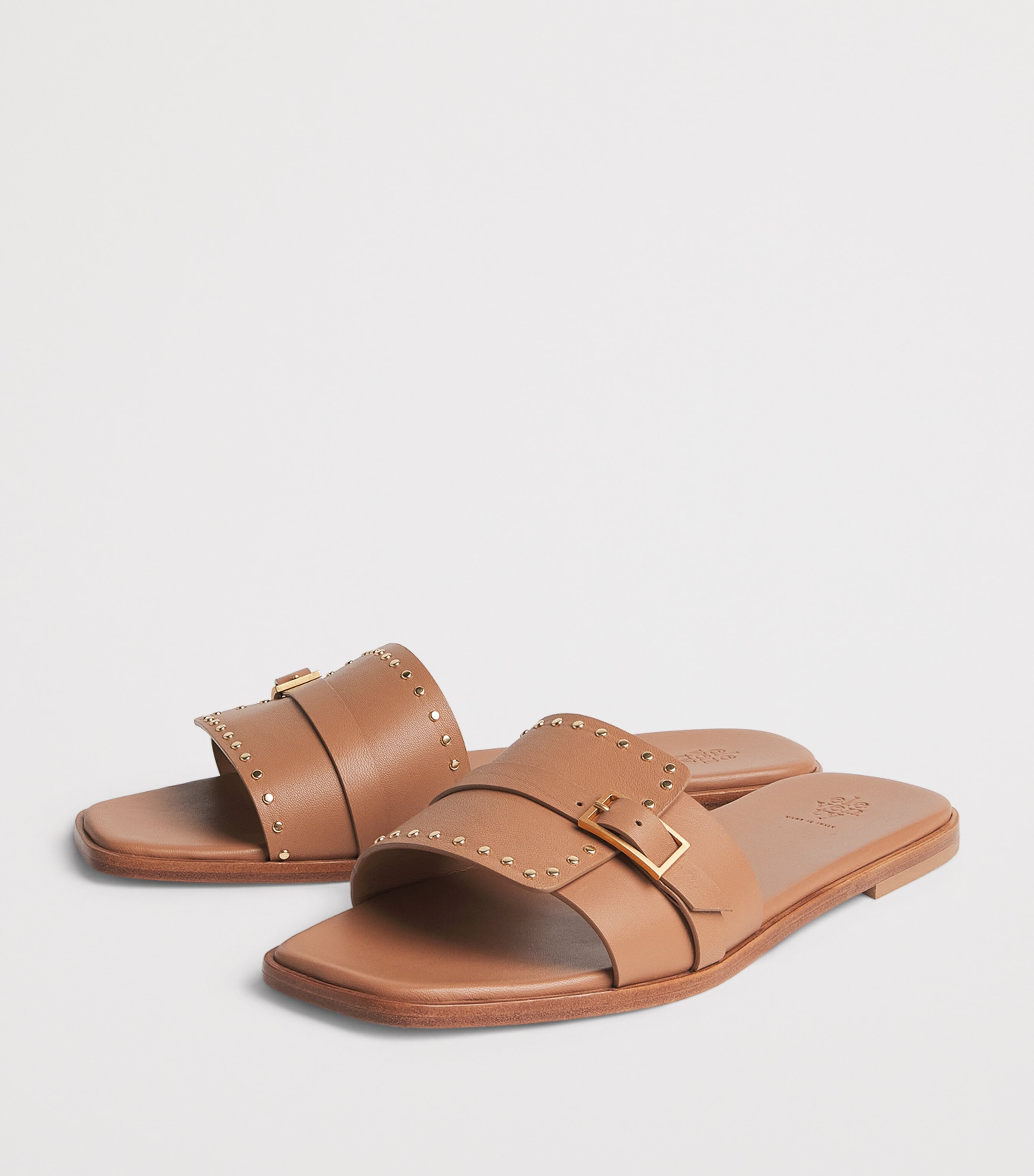 Eleventy Leather Embellished Sandals Cammello Image 3