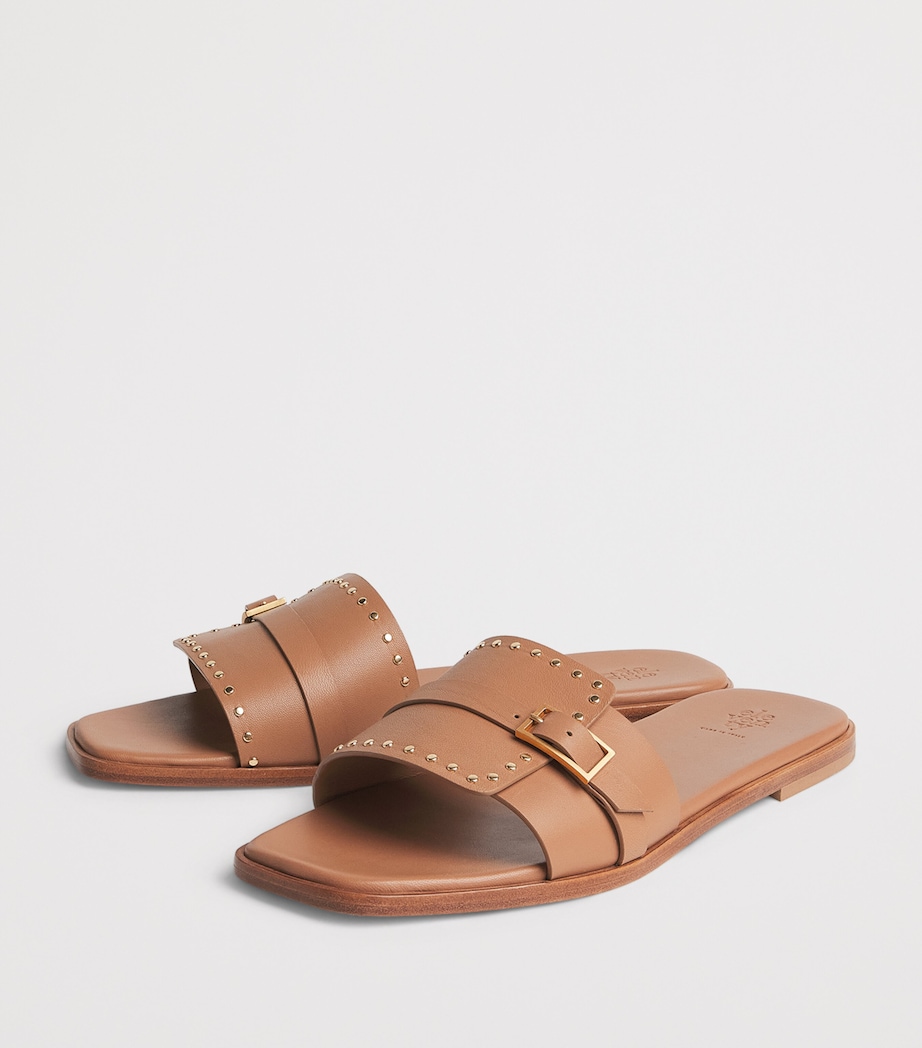 Eleventy Leather Embellished Sandals Cammello Image 3