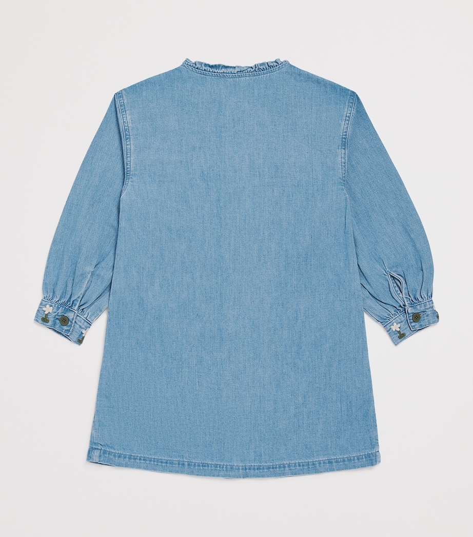 Stella McCartney Kids Embroidered Denim Dress (3-12 Years) Azure Blue Image 2