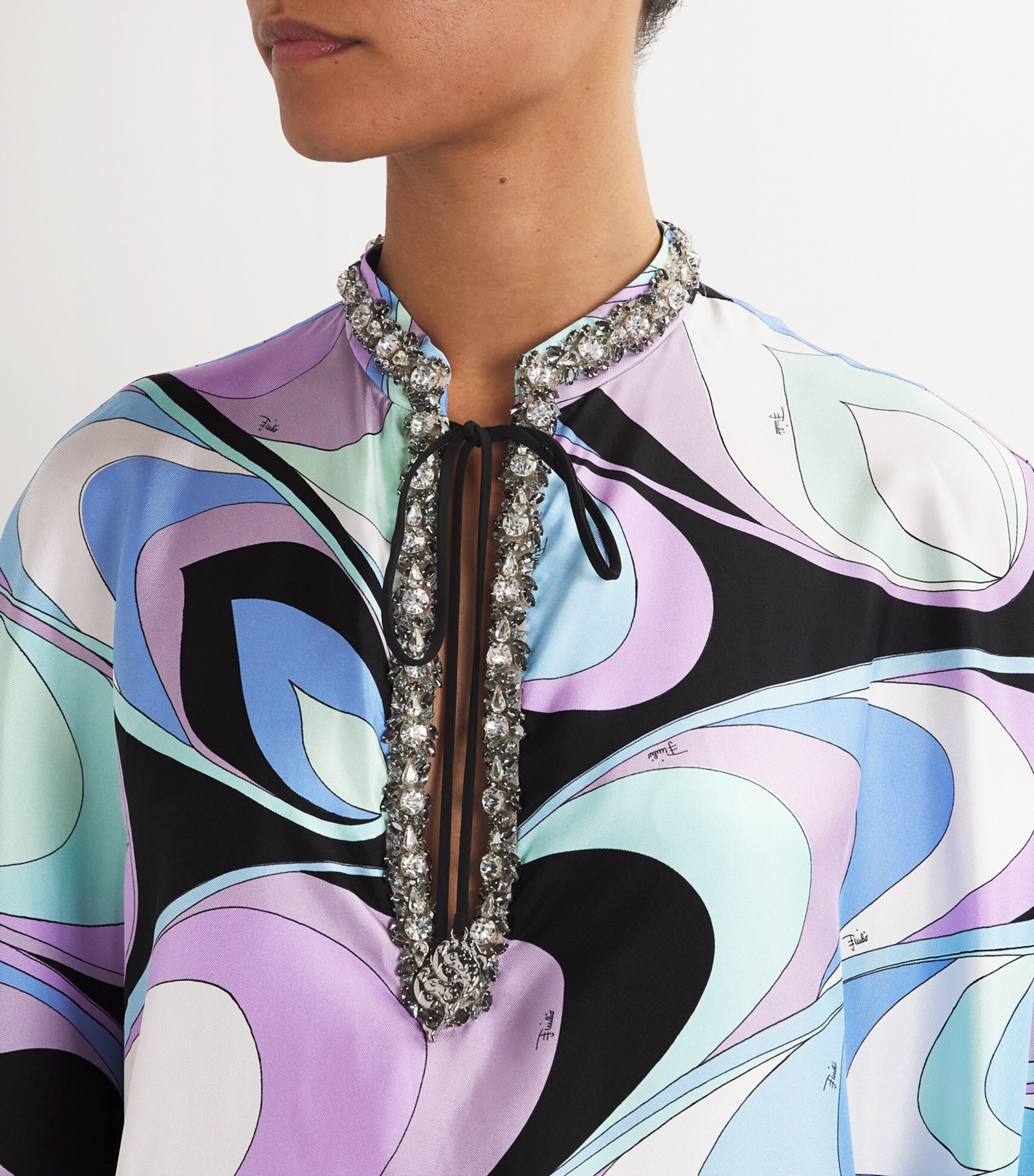 Silk Crystal-Embellished Kaftan CELESTE Image 4