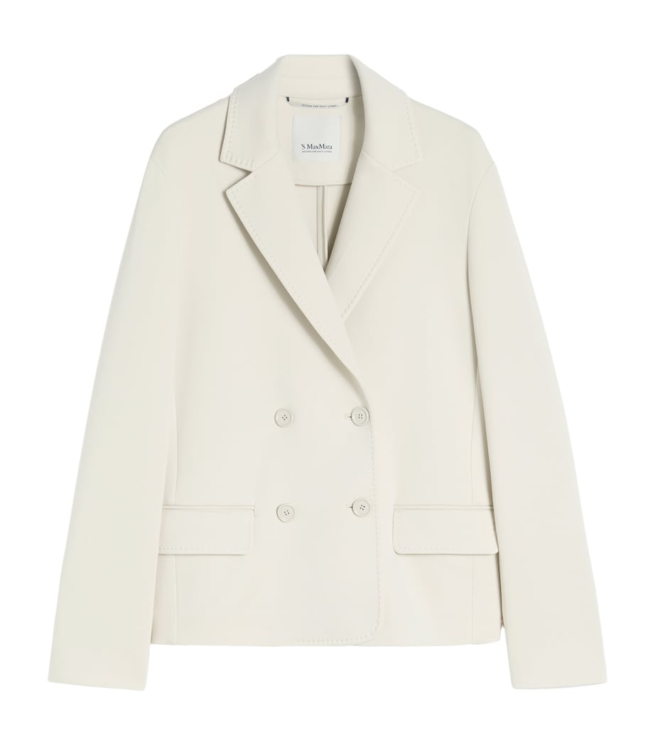 Max Mara Womens Cotton-Blend Jersey Blazer Beige Image 1