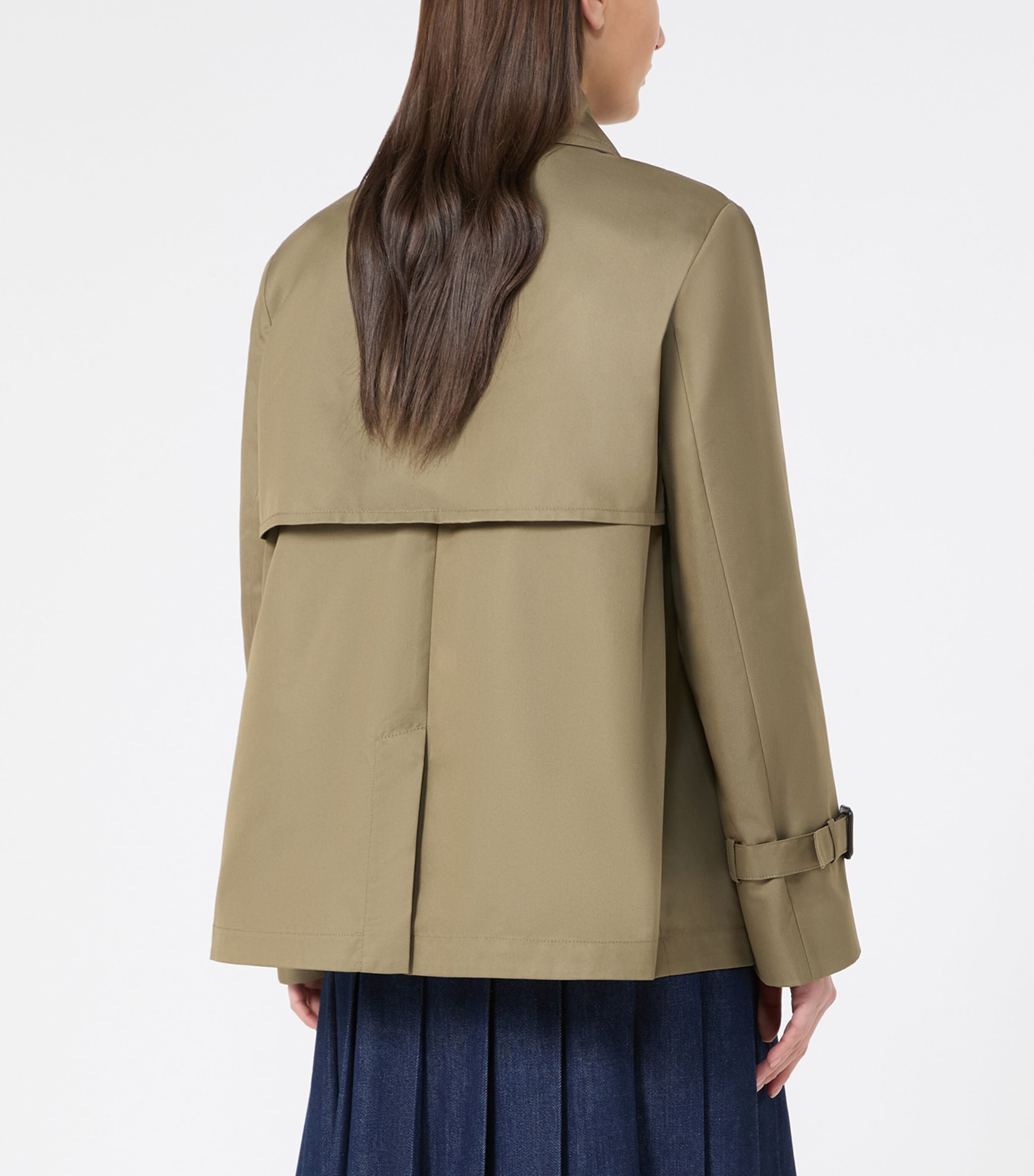 Weekend Max Mara Womens Cotton-Blend Trench Jacket Mud Image 3