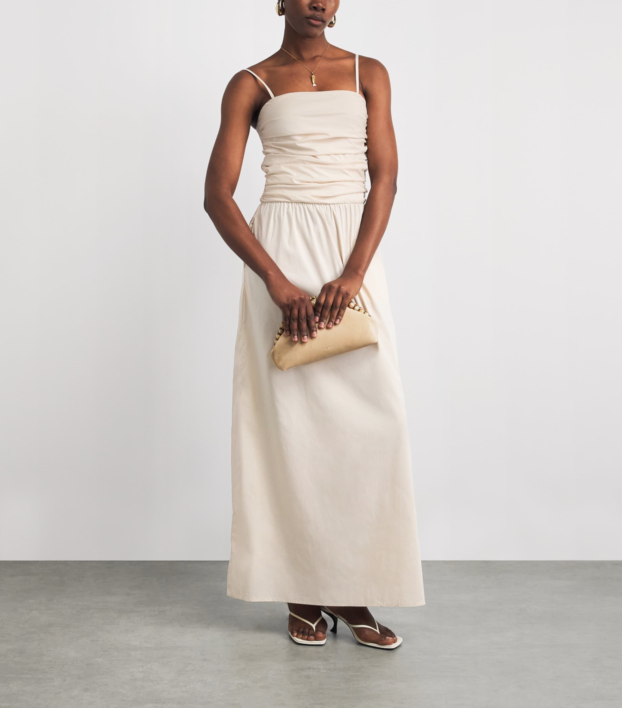 Stylein Womens Cotton-Blend Jamila Maxi Dress Oyster Image 2