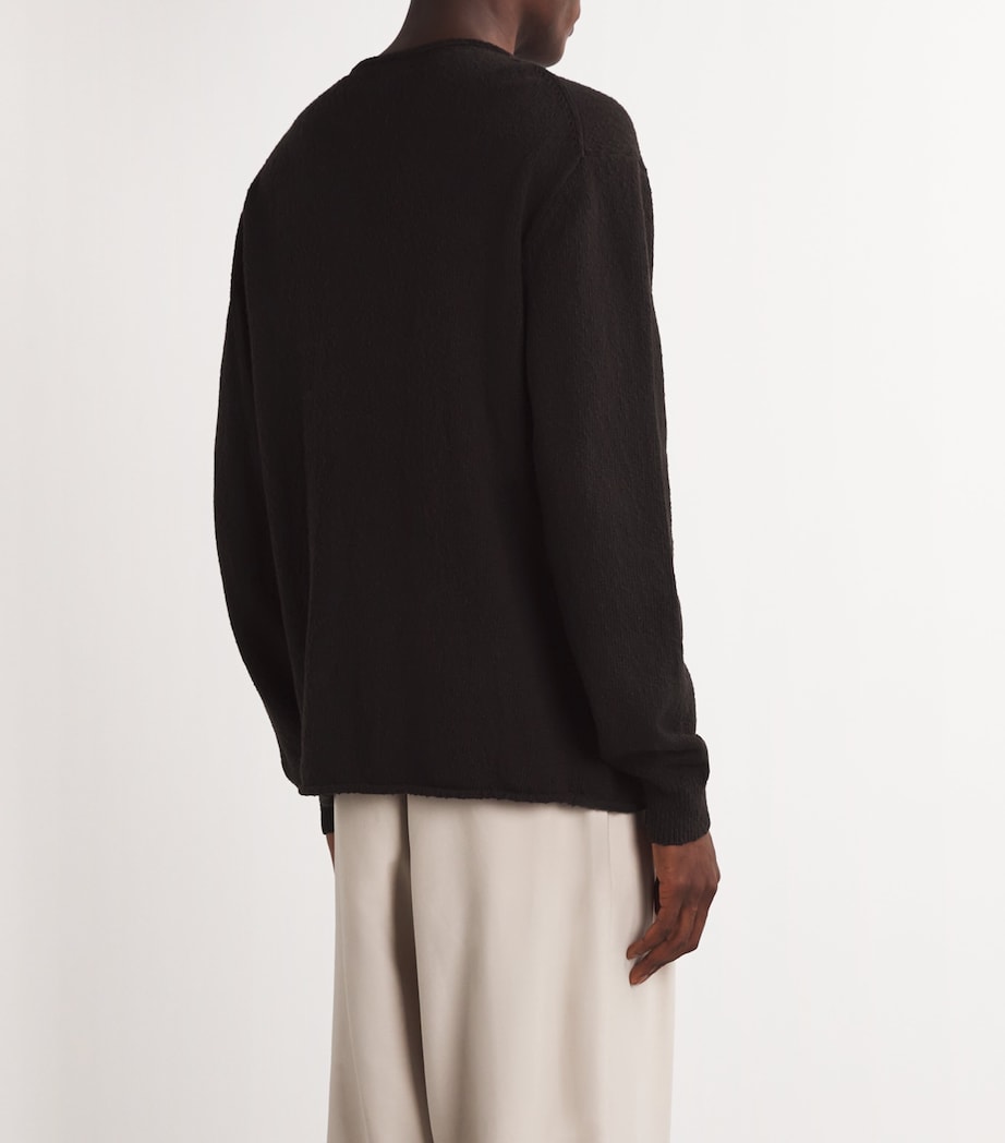 PAIGE Mens Cotton Ferguson Sweater Burnt Cocoa Image 4