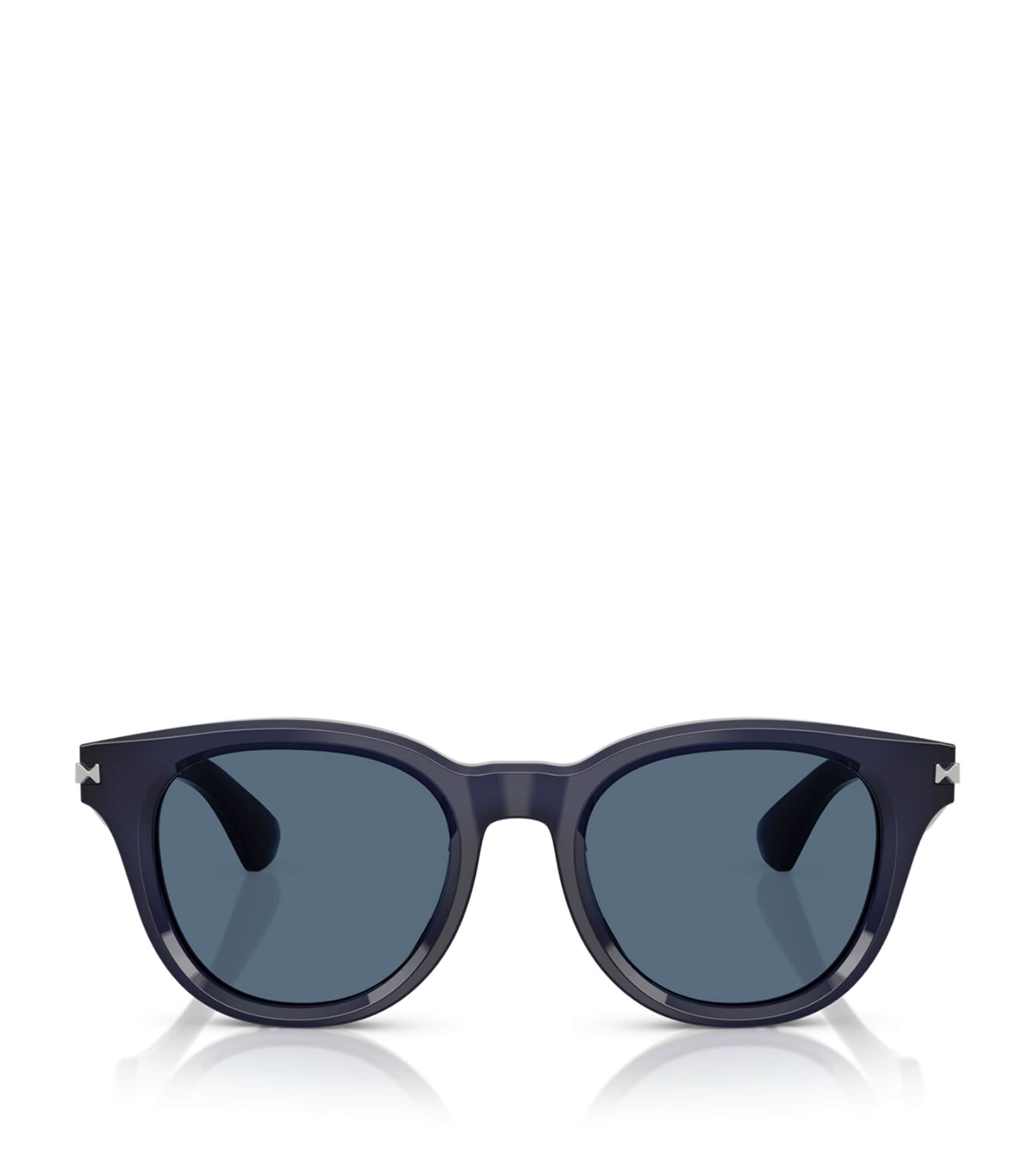 Burberry Acetate Round Sunglasses In Blue