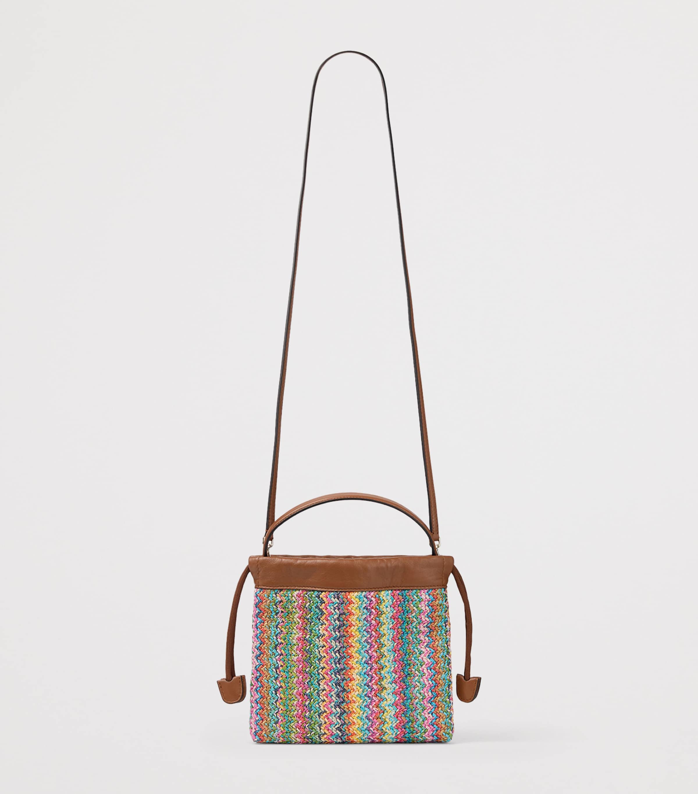 Jimmy Choo Raffia Drawstring Pouch Multi/tan/light Gold Image 3