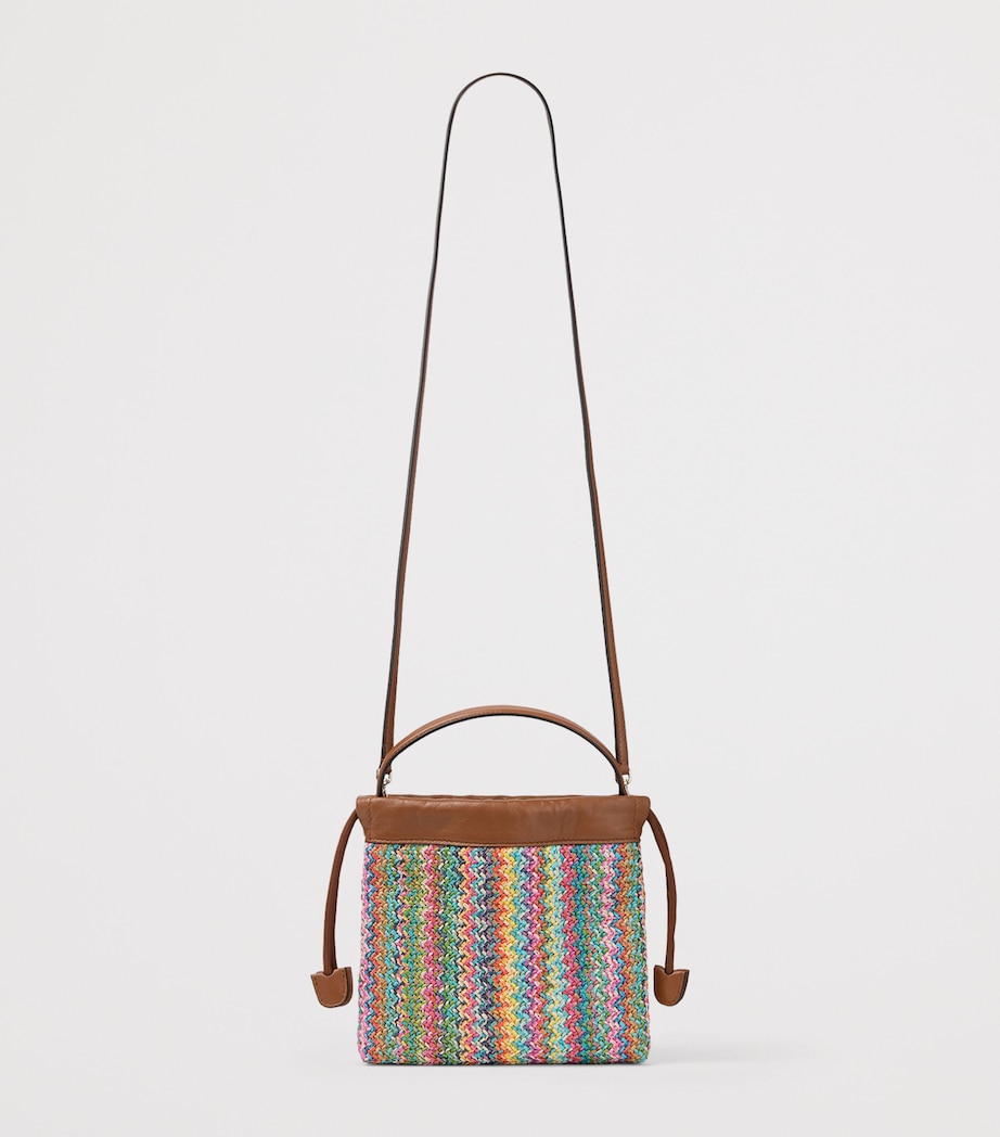 Jimmy Choo Raffia Drawstring Pouch Multi/tan/light Gold Image 3