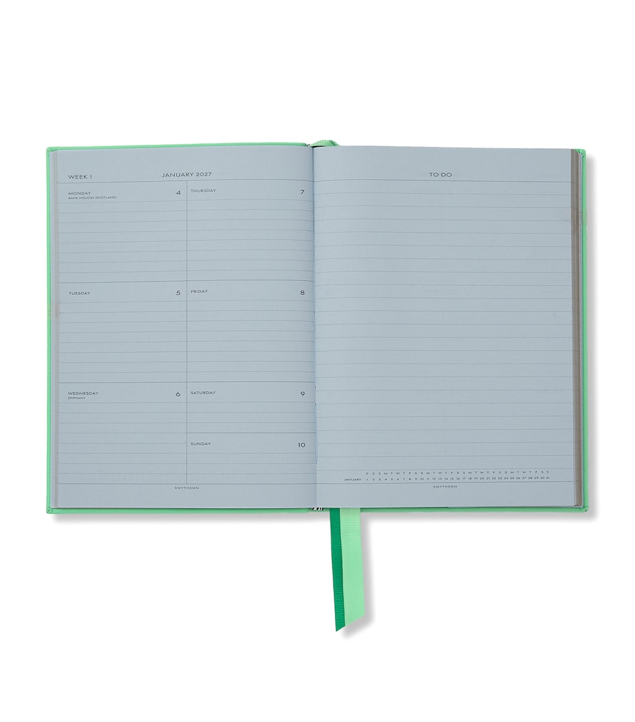 Smythson Leather Soho Weekly Diary 2027 Shamrock Image 2