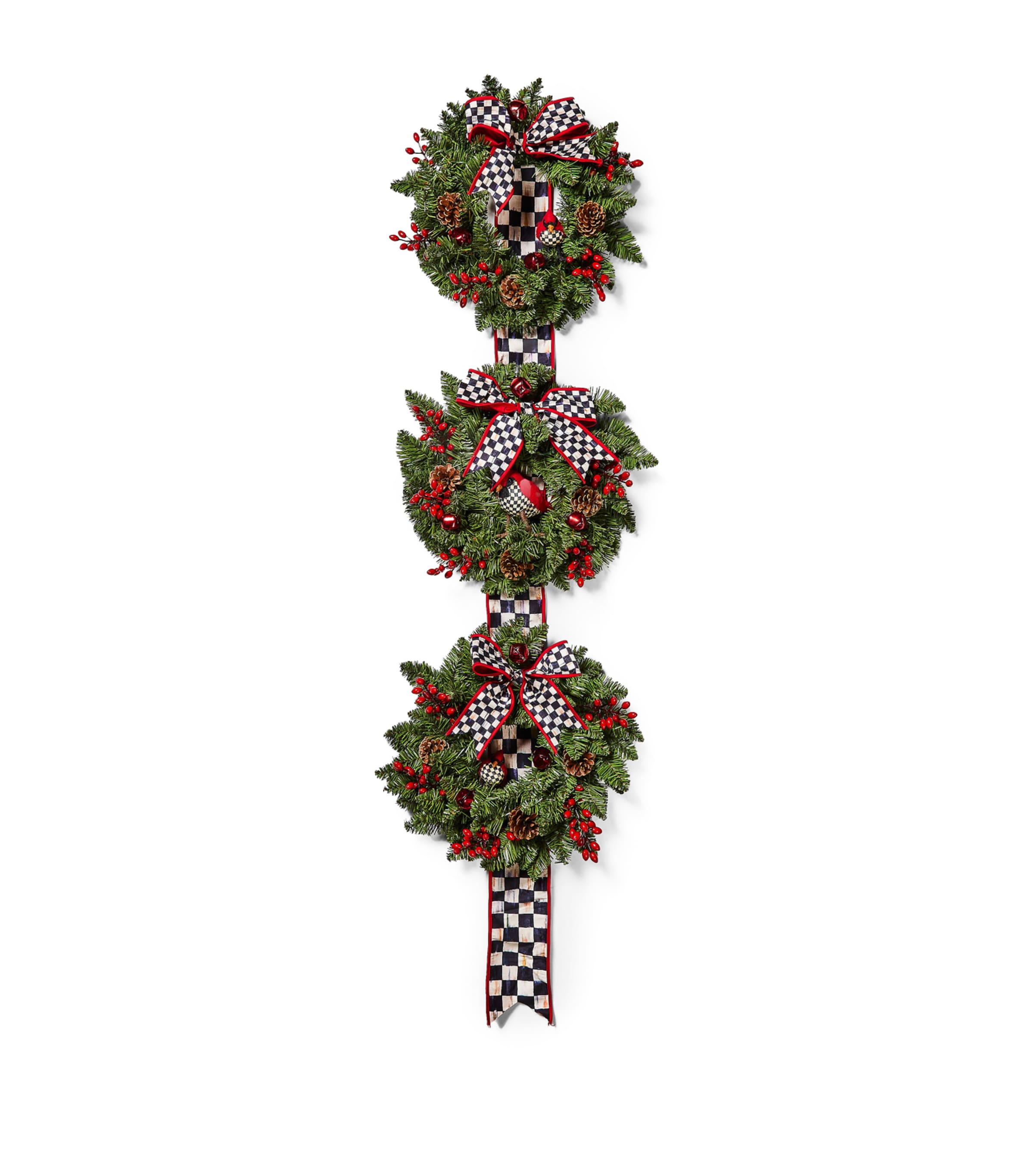 Mackenzie-childs Cozy Christmas Triple Door Wreath In Multi