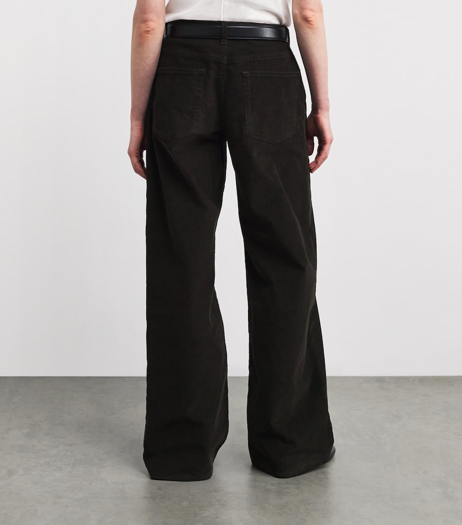 Eglitta Corduroy Straight Trousers BROWN Image 4