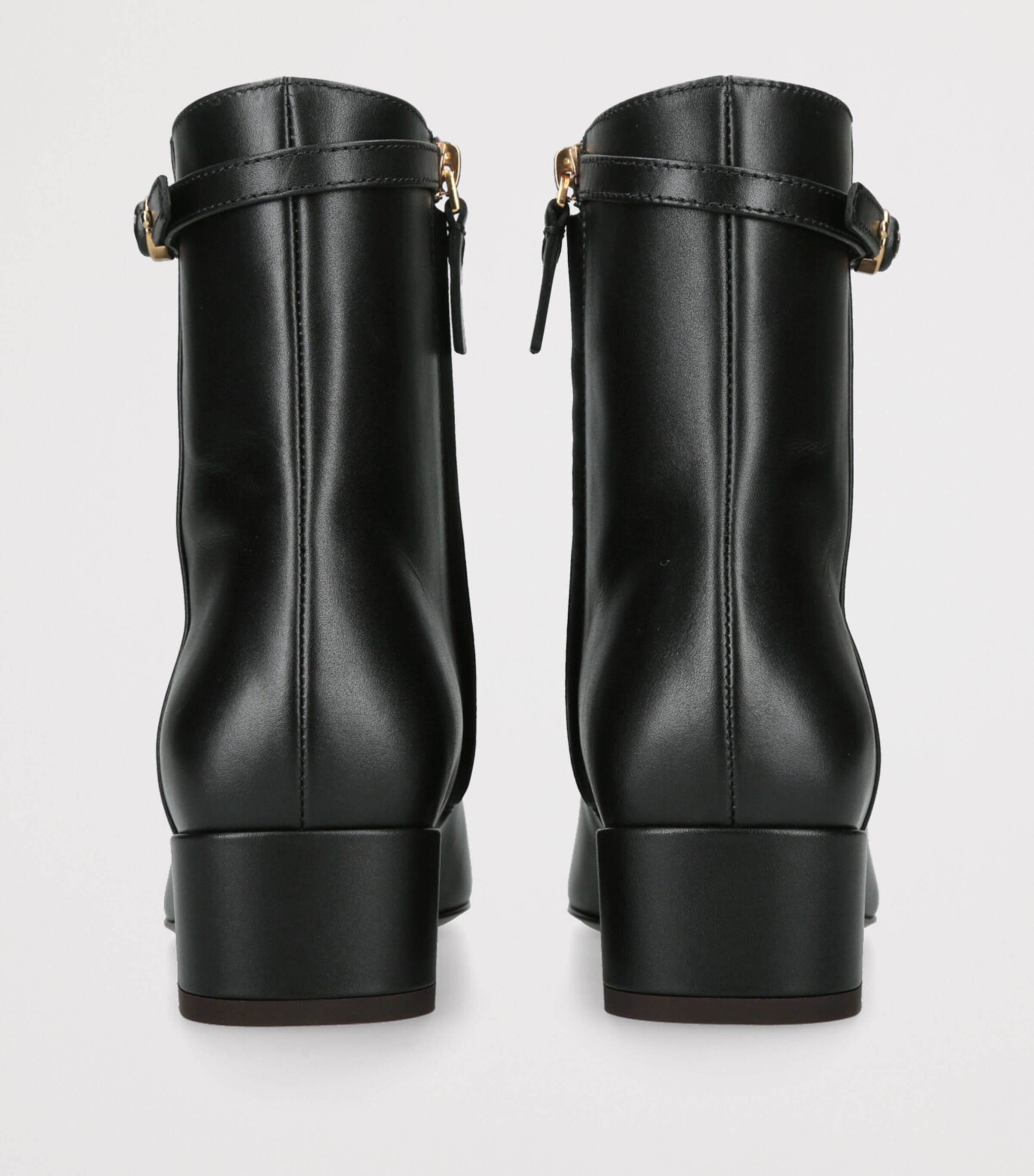 Leather Stivaletto Cuoio Ankle Boots 35 BLACK Image 2