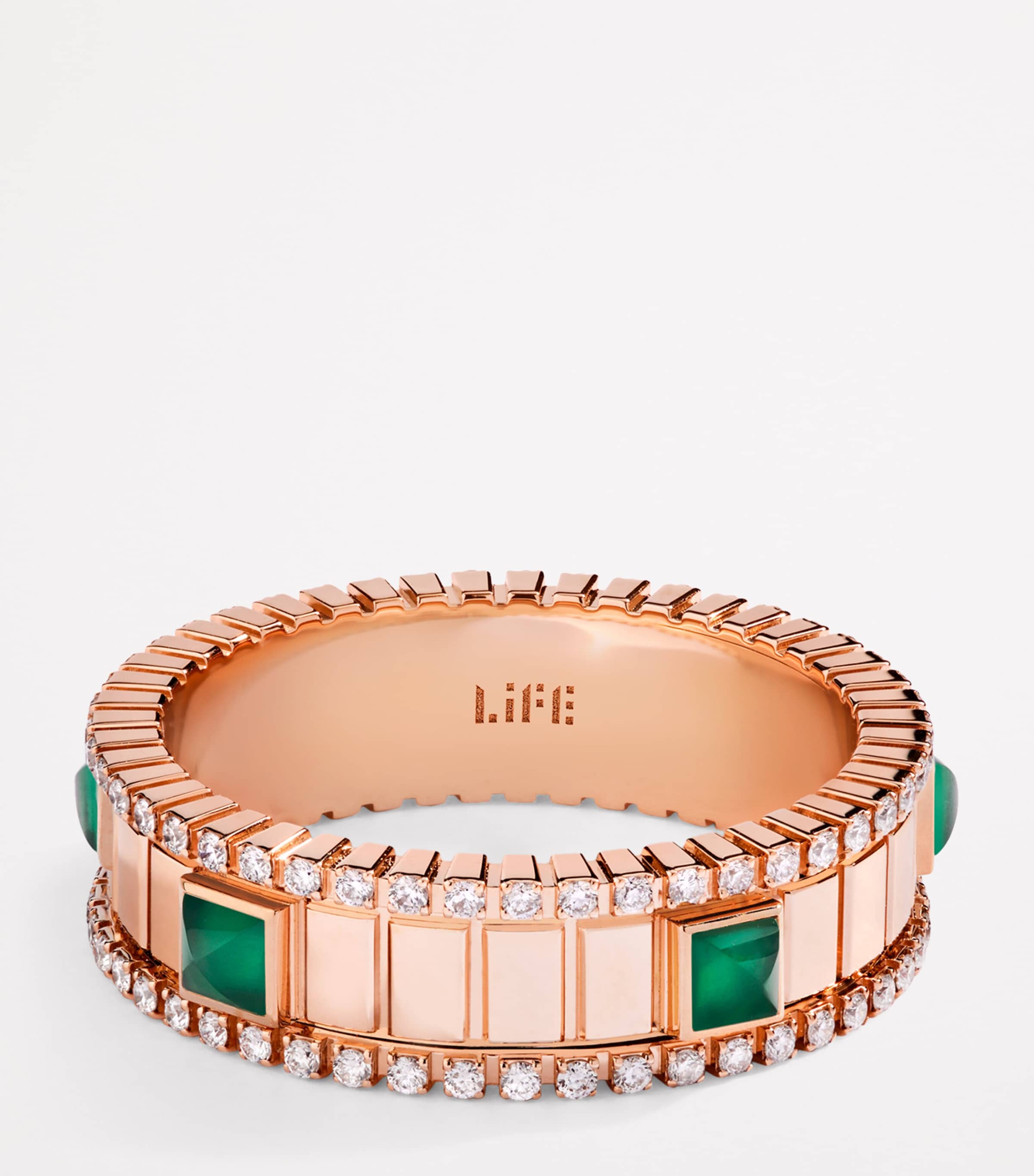 Rose Gold, Diamond and Agate Life Spinning Ring ROSE GOLD Image 3