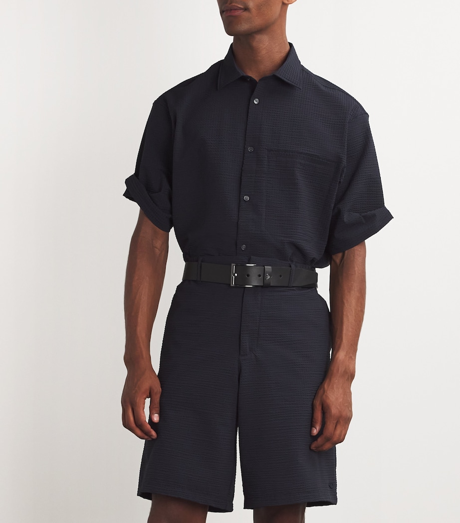 Leather Debossed-Logo Belt 80001 Image 5