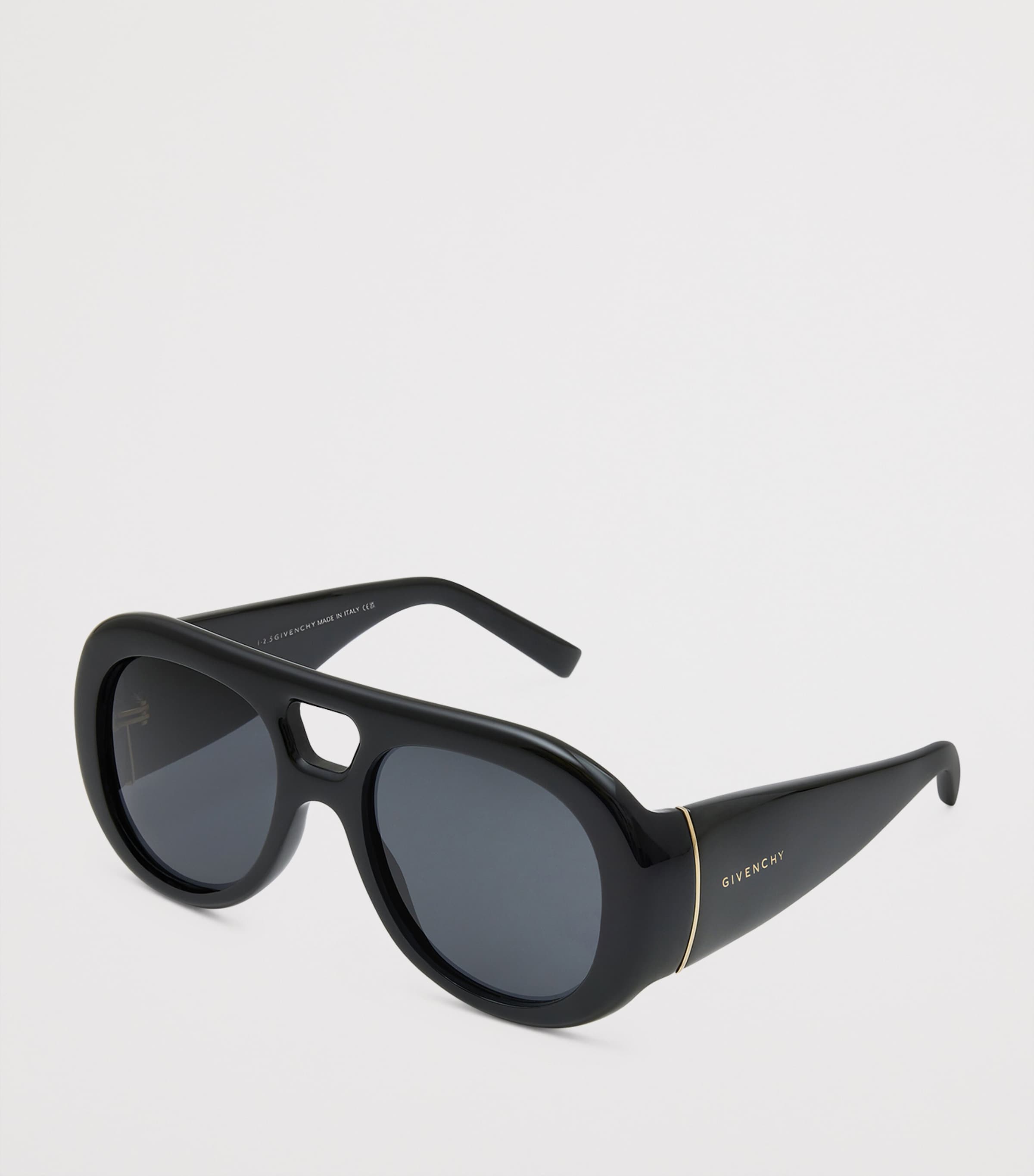 Acetate Bold Sunglasses BLACK Image 3